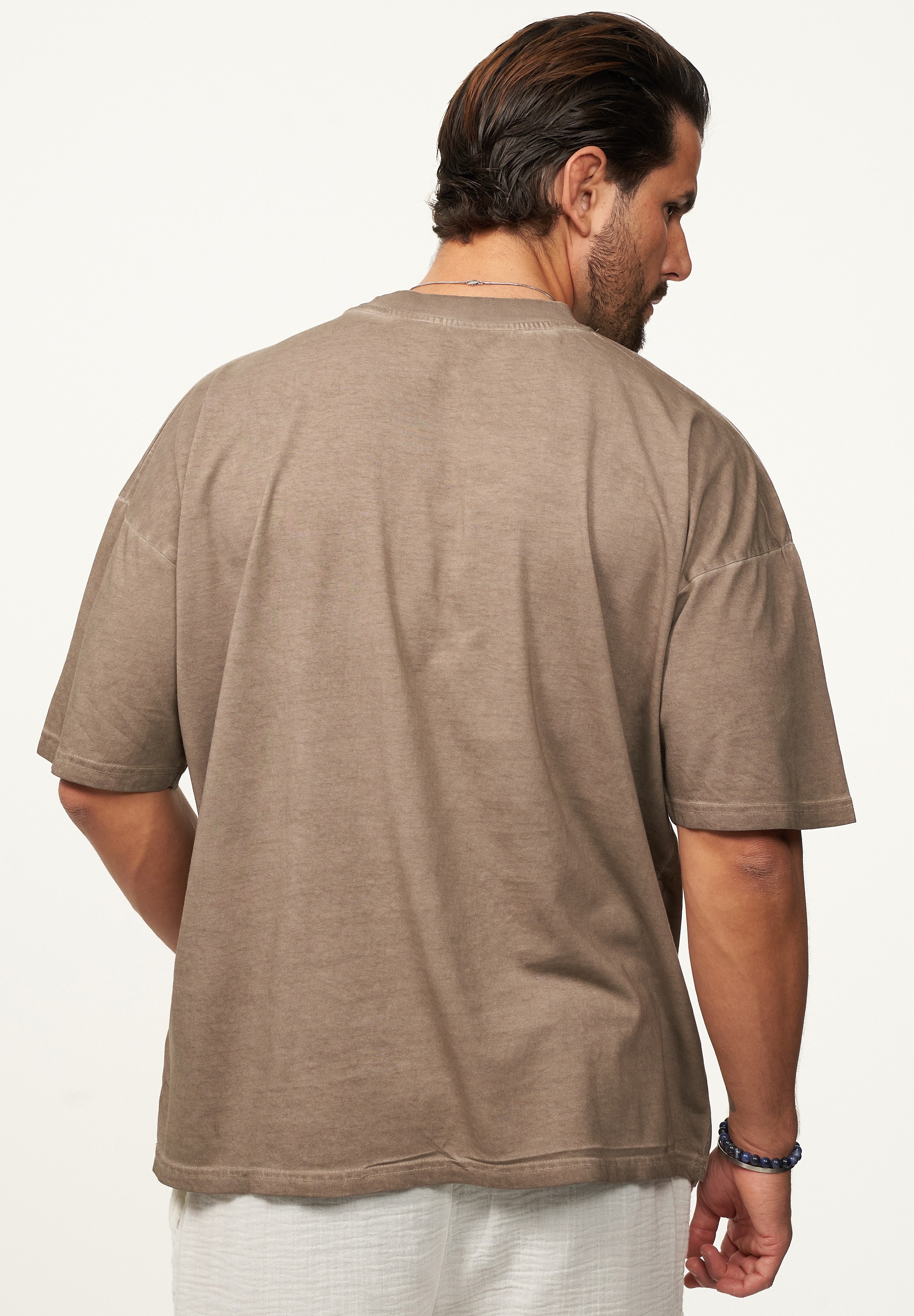 SOULSTAR T-Shirt »Kurzarm Oversize aus 100% Baumwolle mit Rundhalsausschnitt Crew Neck für Herren« Herren Oversize-Fit Kurzarm Shirt mit Rundhals-Ausschnitt