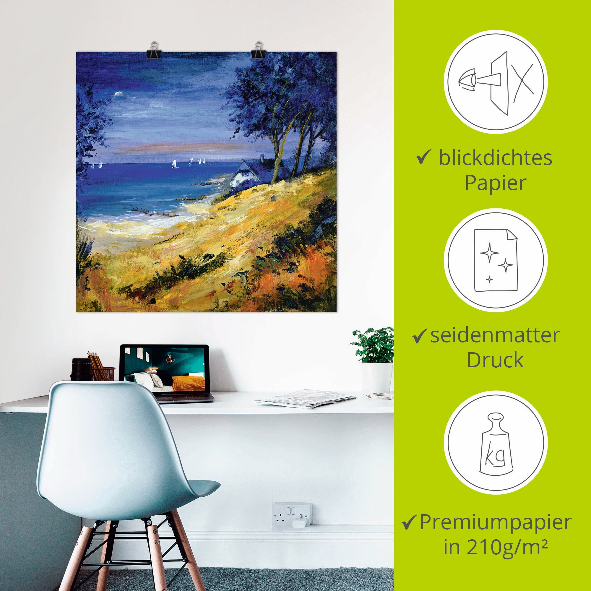 Artland Wandbild »Das Meer zu Hause«, Gewässer, (1 St.), als Leinwandbild, Poster in verschied. Größen