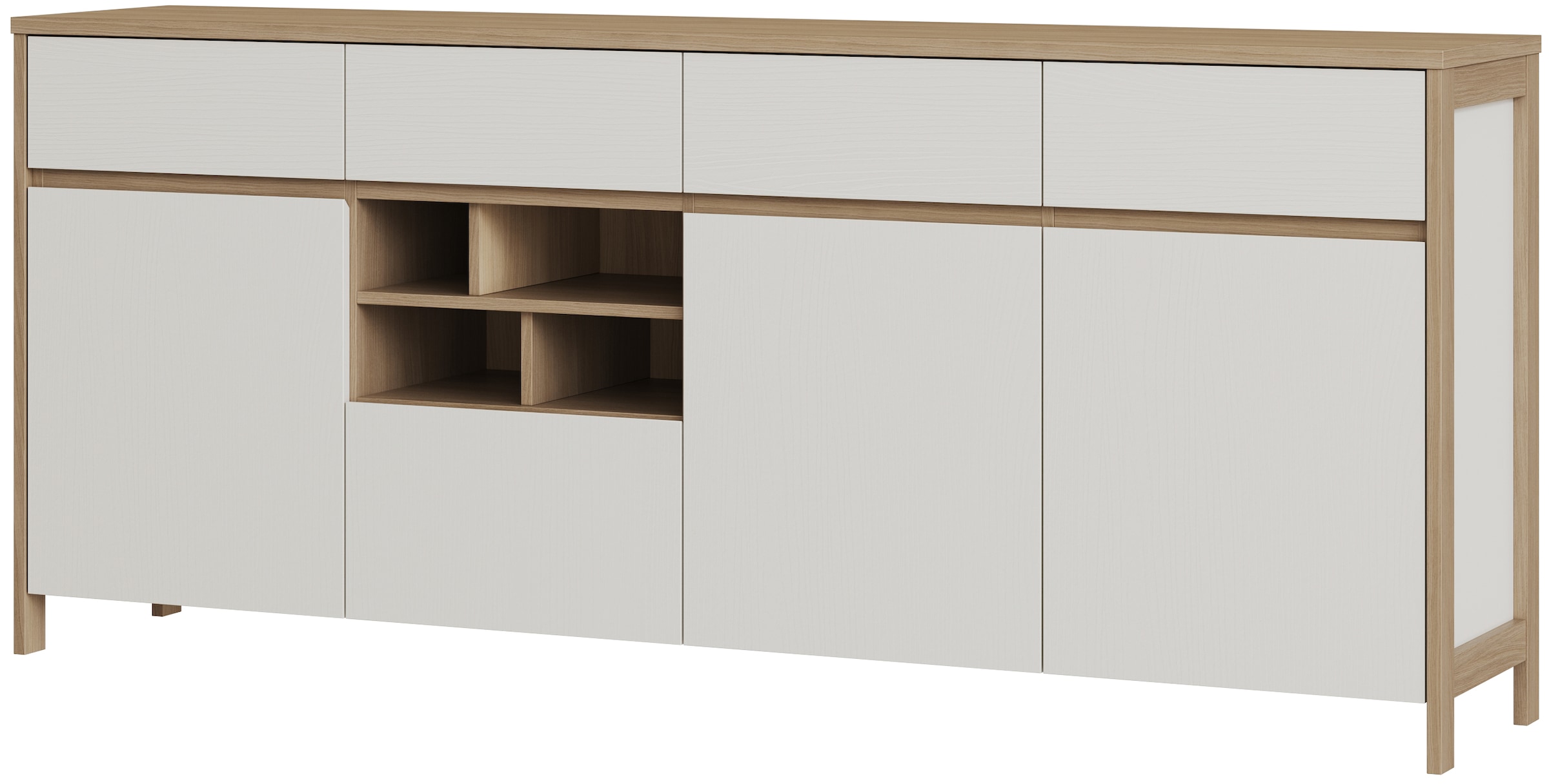 Home affaire Sideboard »Stranda, moderner Schrank, Kommode im Scandi-Style, 198 cm breit«, elegante Rahmenoptik, ausreichend Stauraum, vielseitig einsetzbar
