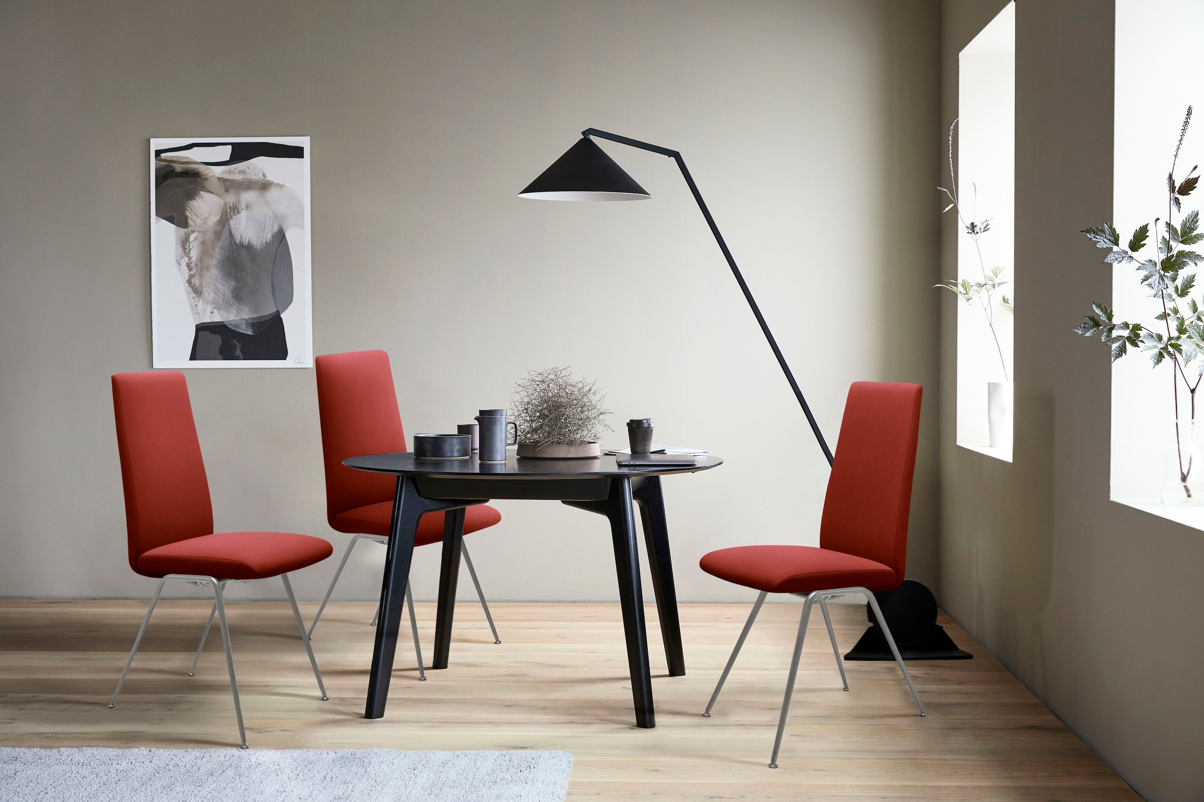 Stressless® Polsterstuhl »Laurel«, Microfaser DINAMICA, High Back, Größe L, mit Beinen aus Stahl in Chrom glänzend