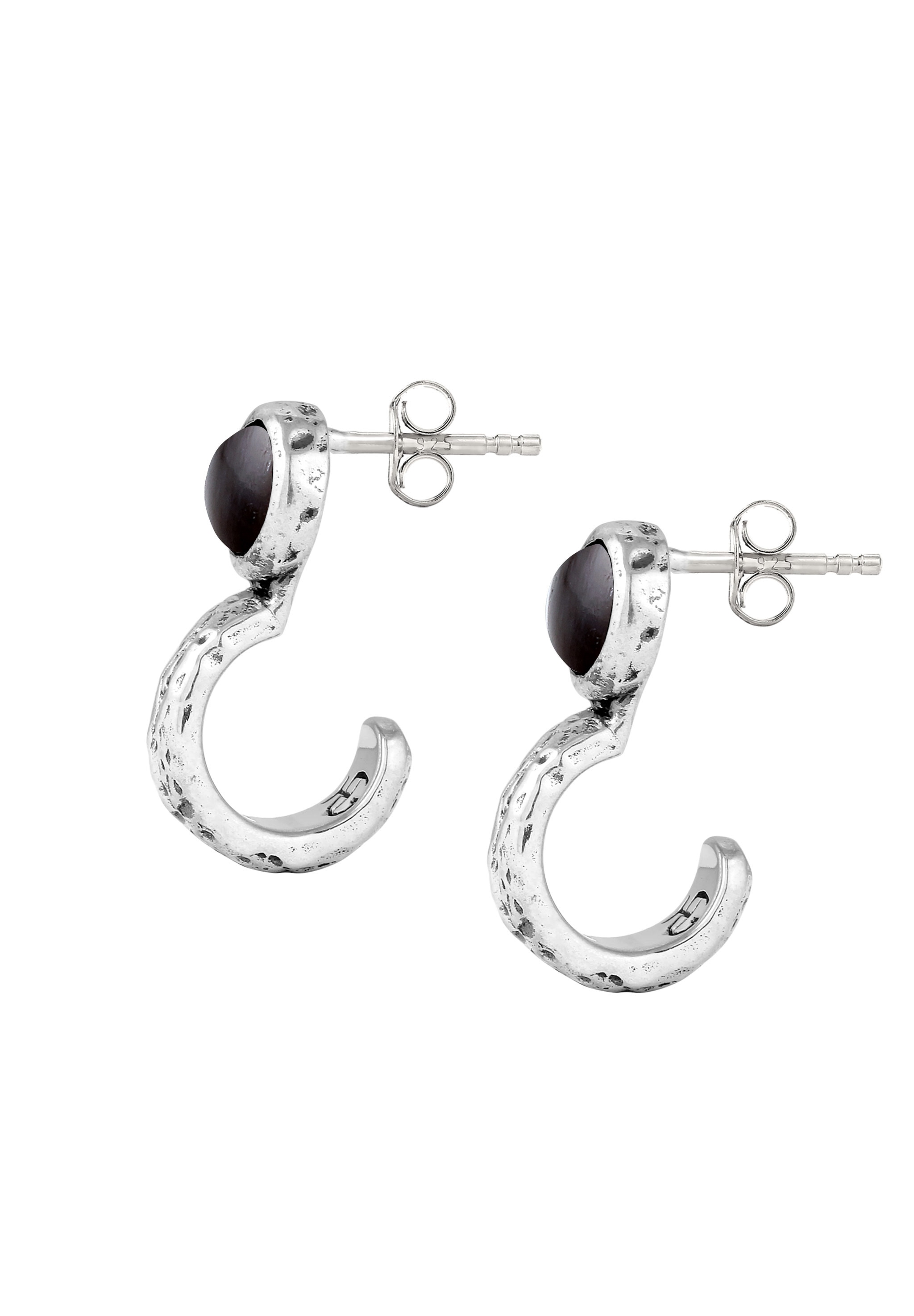 HAZE & GLORY Paar Ohrstecker »Ohrringe Ohrstecker Onyx Schwarz 925 Sterling Silber«