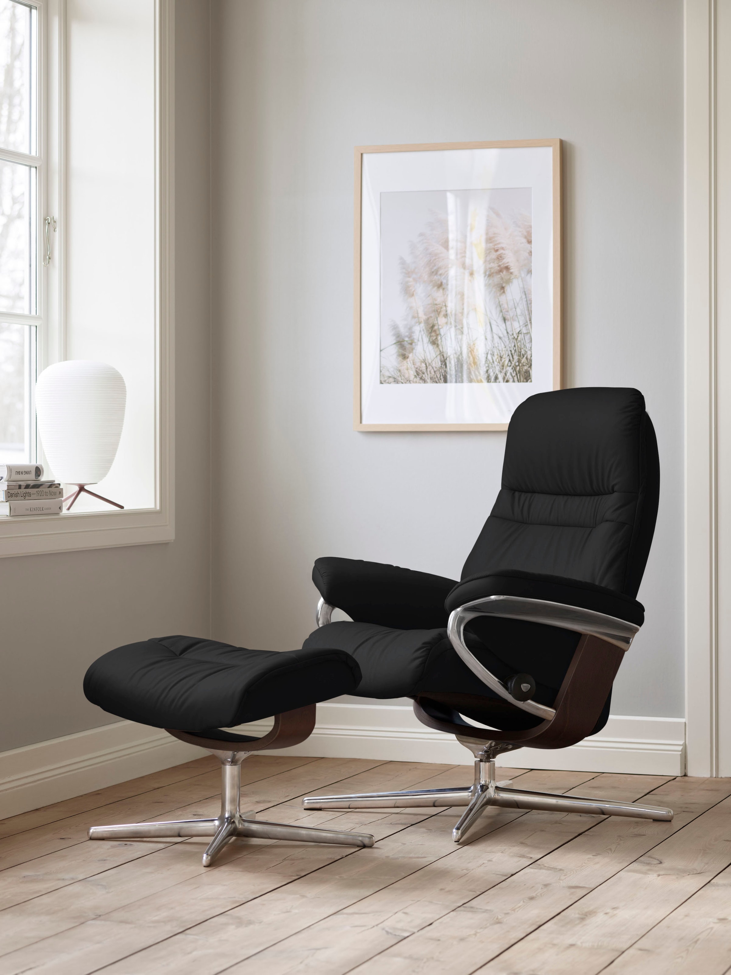 Stressless® Fußhocker »Sunrise« mit Cross Base, Größe S, M & L, Holzakzent Braun