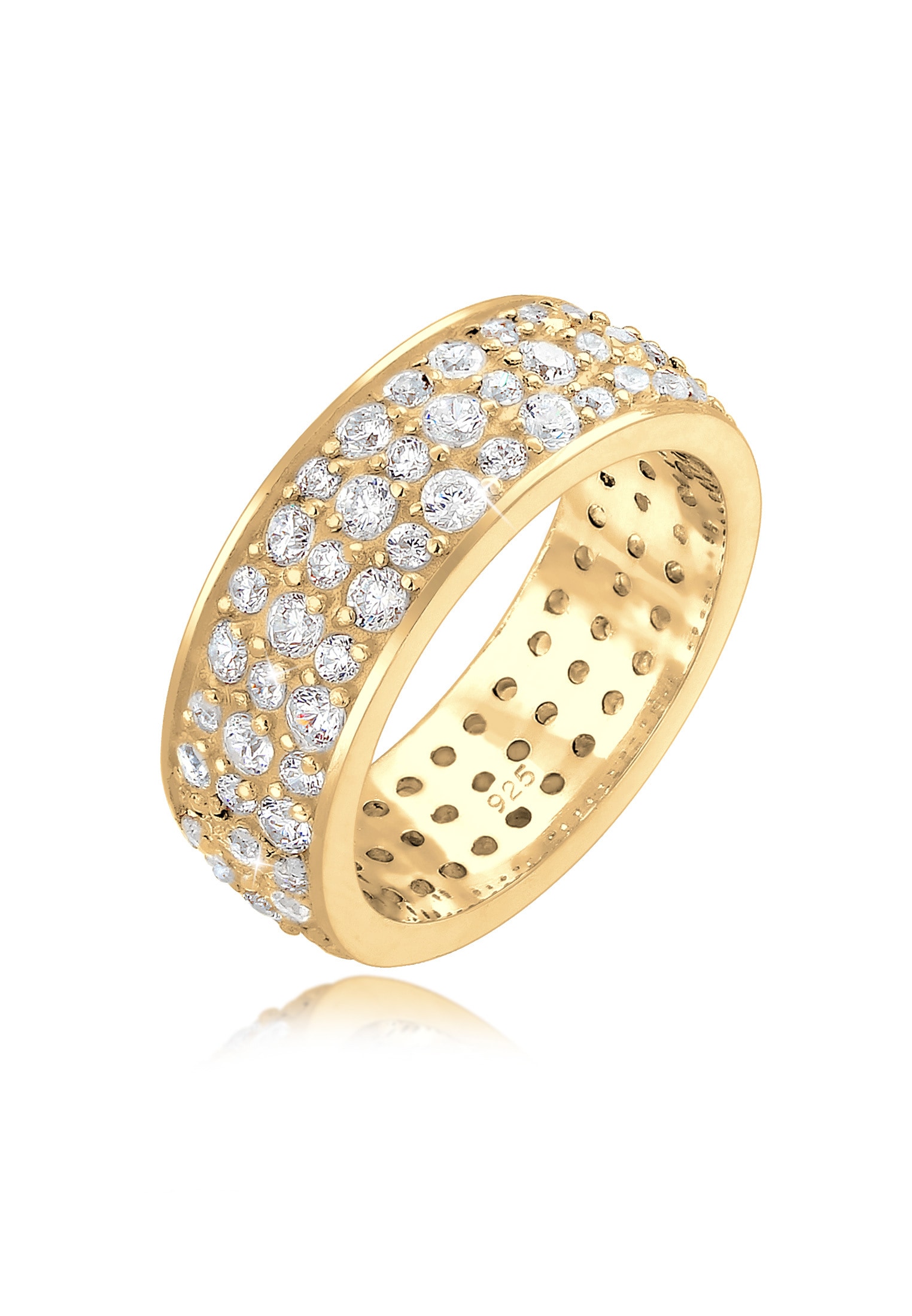 Elli Premium Fingerring »Ring Microsetting Zirkonia Weiß 925 Sterling Silber«