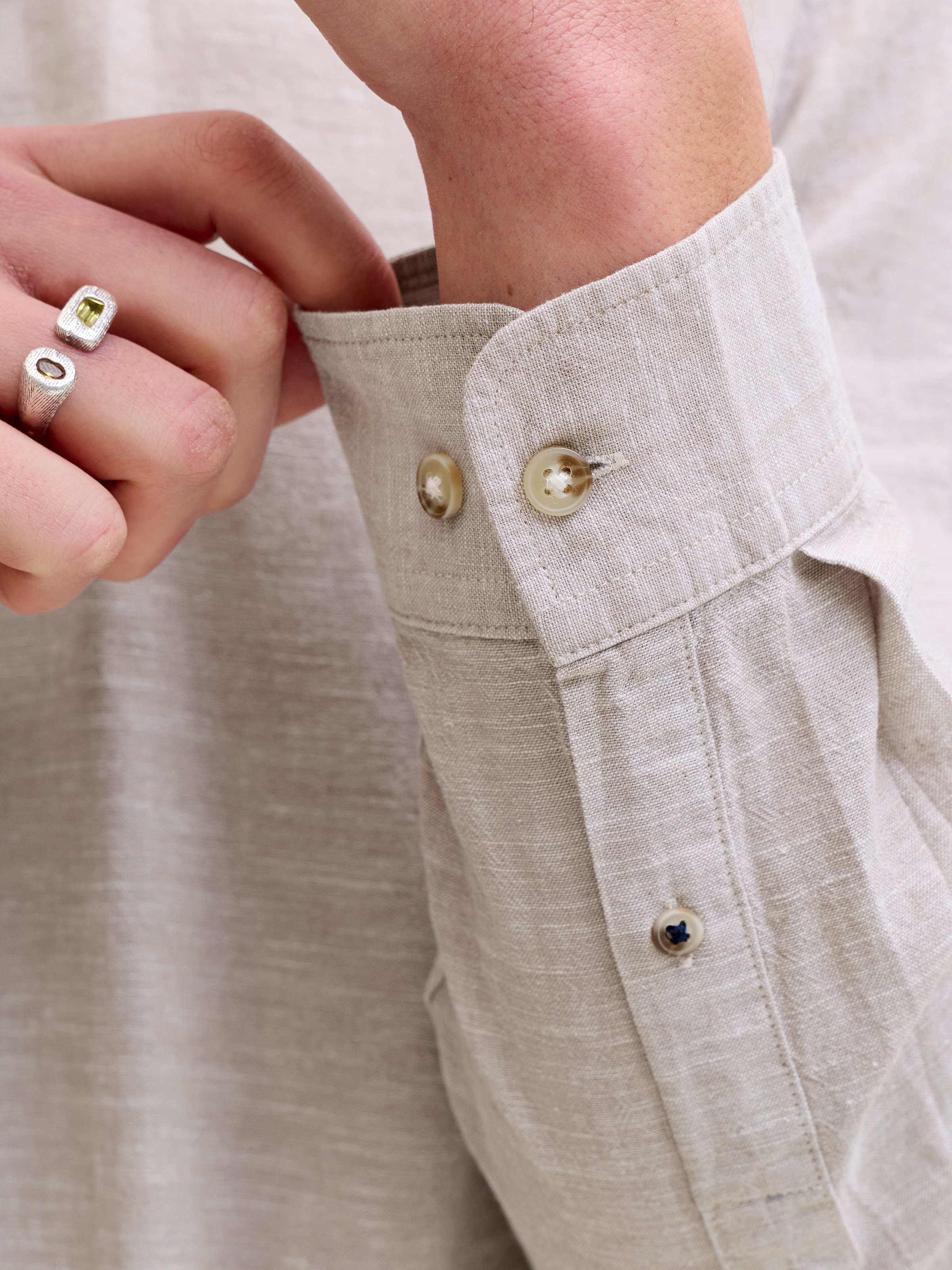 Jack & Jones Langarmhemd »JJESUMMER LINEN BLEND BAND SHIRT L/S SN« Baumwollmischung, regular fit