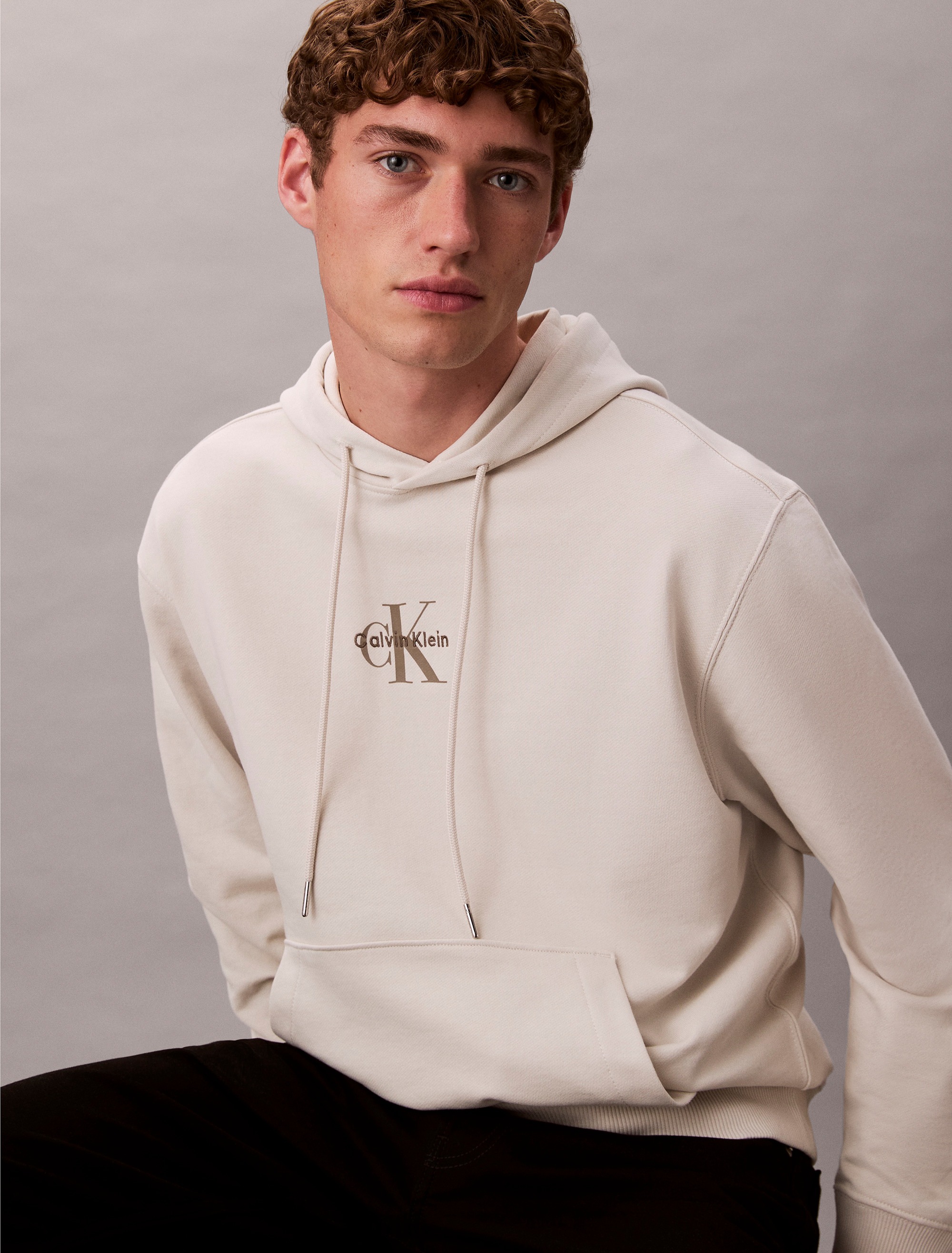 Calvin Klein Jeans Sweatshirt »LS EU 350TERRY MICRO MONOLOGO HO«, Kapuze, regular fit
