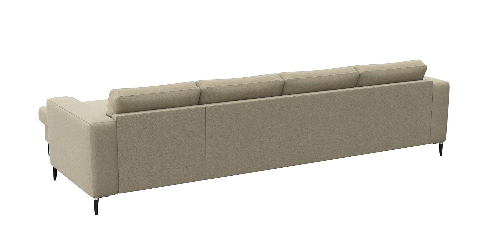 FLEXLUX Ecksofa »Fiore, super Sitzkomfort durch Kaltschaum im Sitz, L-Form« breite Armlehnen, Füße Alu+schwarz