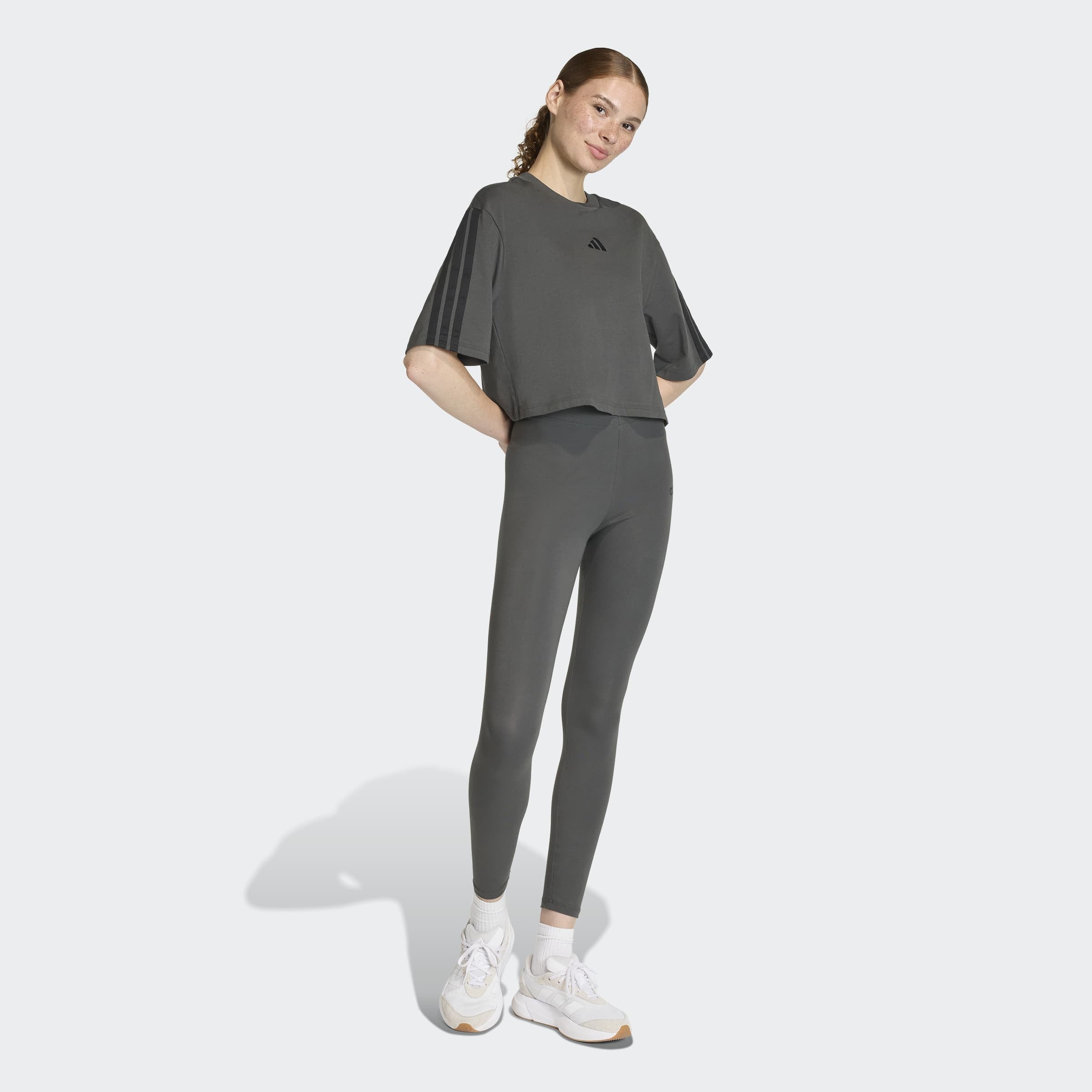 adidas Sportswear Leggings »W LIN SJ LEG«  aus Baumwollmaterial mit Stretchanteil, hoher Bund, ohne Verschluss