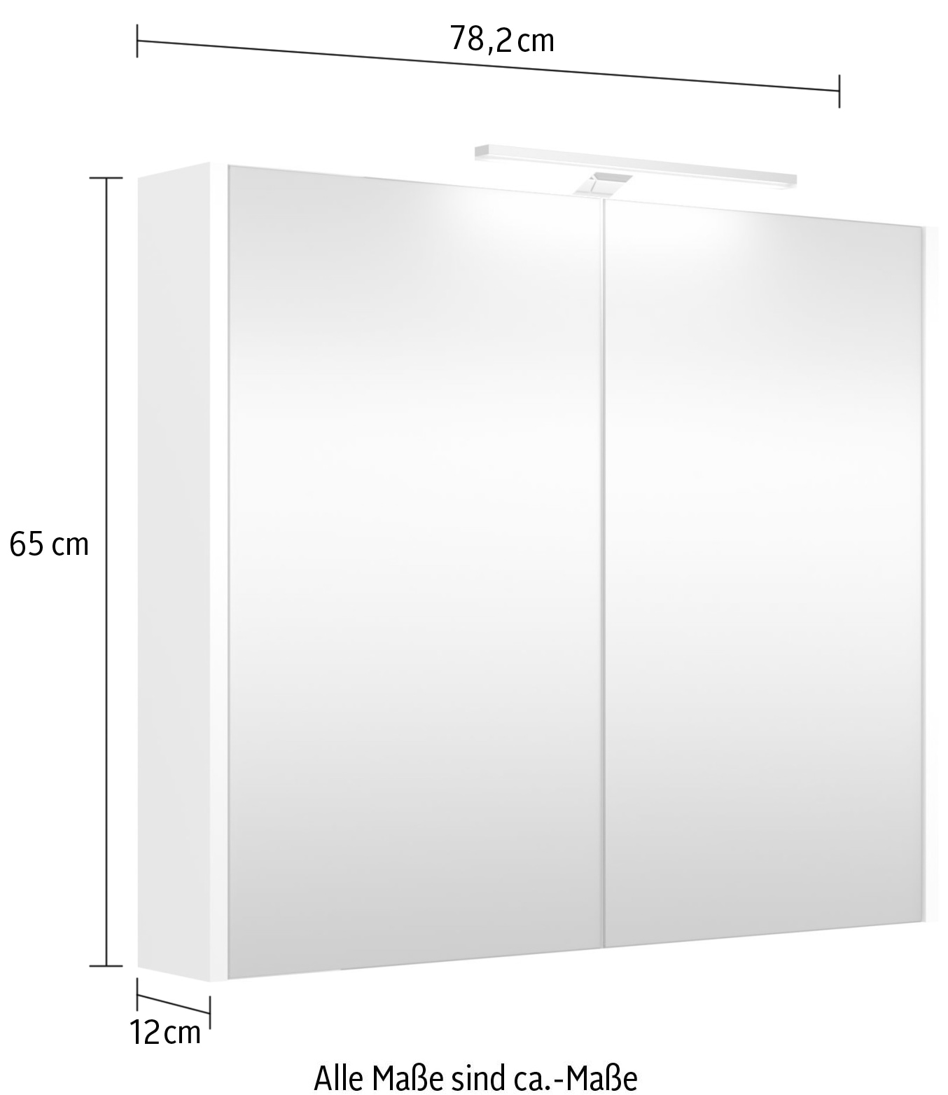 welltime Badezimmerspiegelschrank »Joy«, Breite 78 cm, mit 2 Türen, mit LED, IP 44
