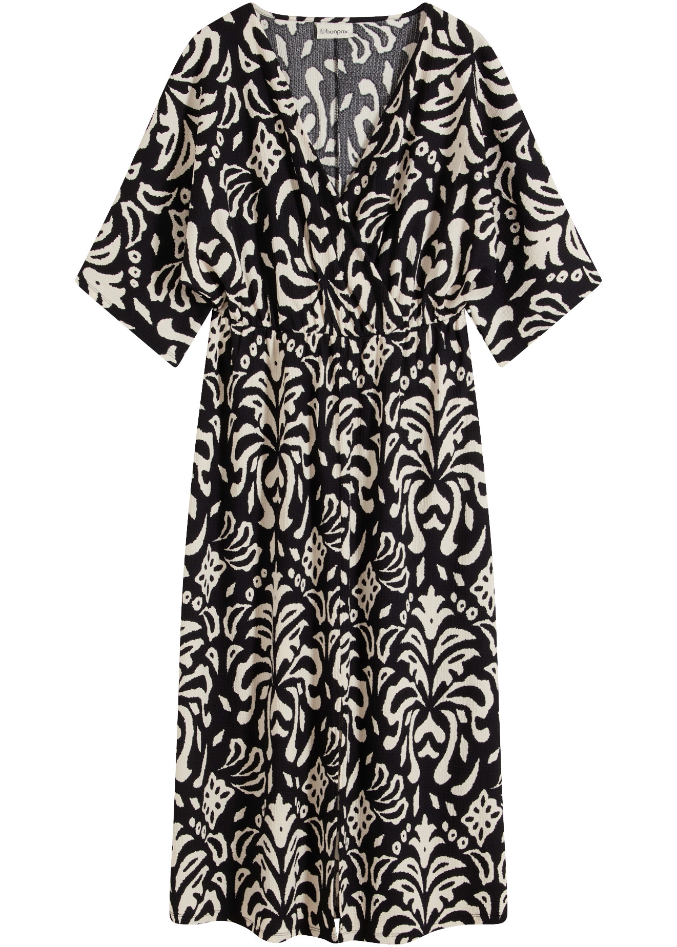 bonprix Jerseykleid eleganter Stil, tiefer V-Ausschnitt, mit modischem Druck