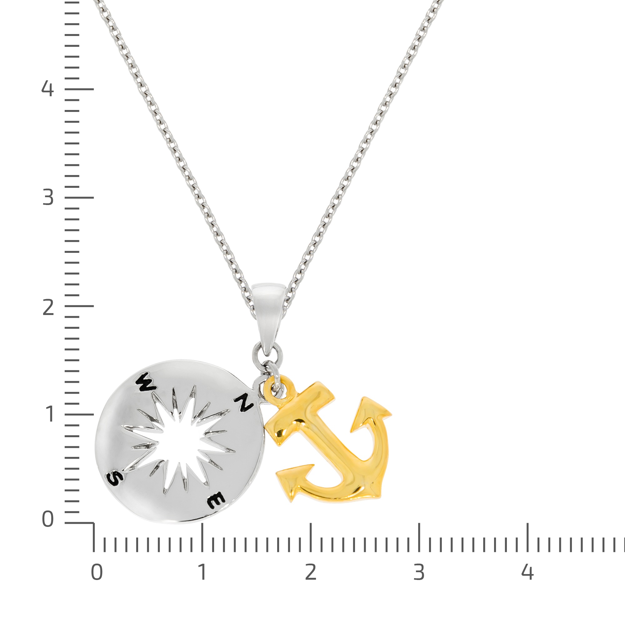 Firetti Kette mit Anhänger »Geschenk Silber 925 Halsschmuck Halskette Ankerkette Windrose Anker«