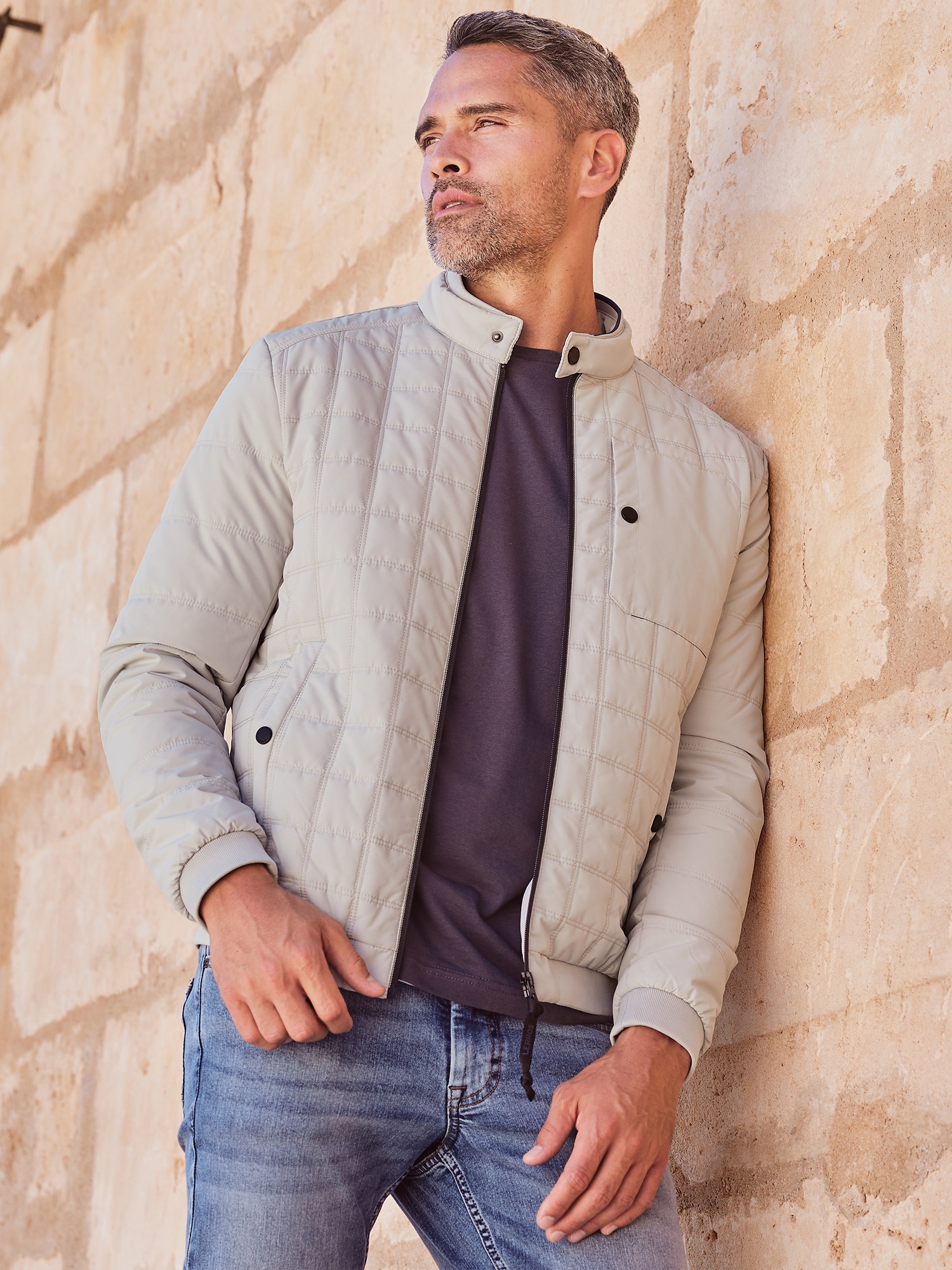 LERROS Steppjacke »LERROS Herren Steppblouson, funktional«, ohne Kapuze, Wasser- und windabweisend, atmungsaktiv