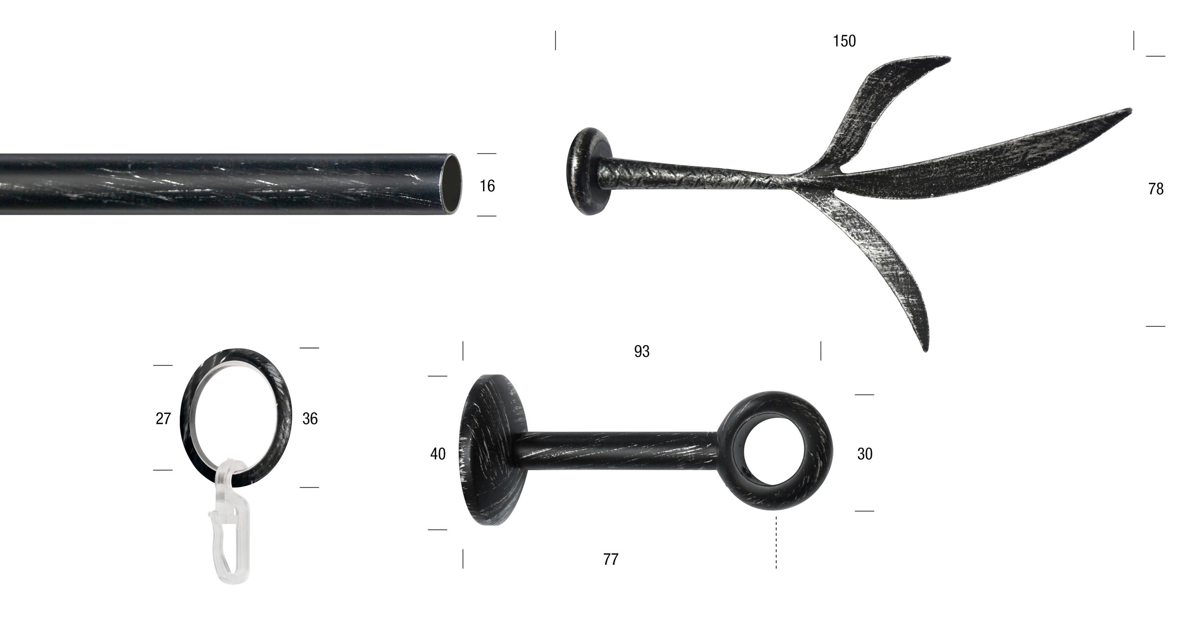 GARESA Gardinenstange »ESPERANCA« Ø 16 mm 1 läufig-läufig Wunschmaßlänge rustikale Vorhanggarnitur, verlängerbar, Endknopf Zweig, m. Ringe