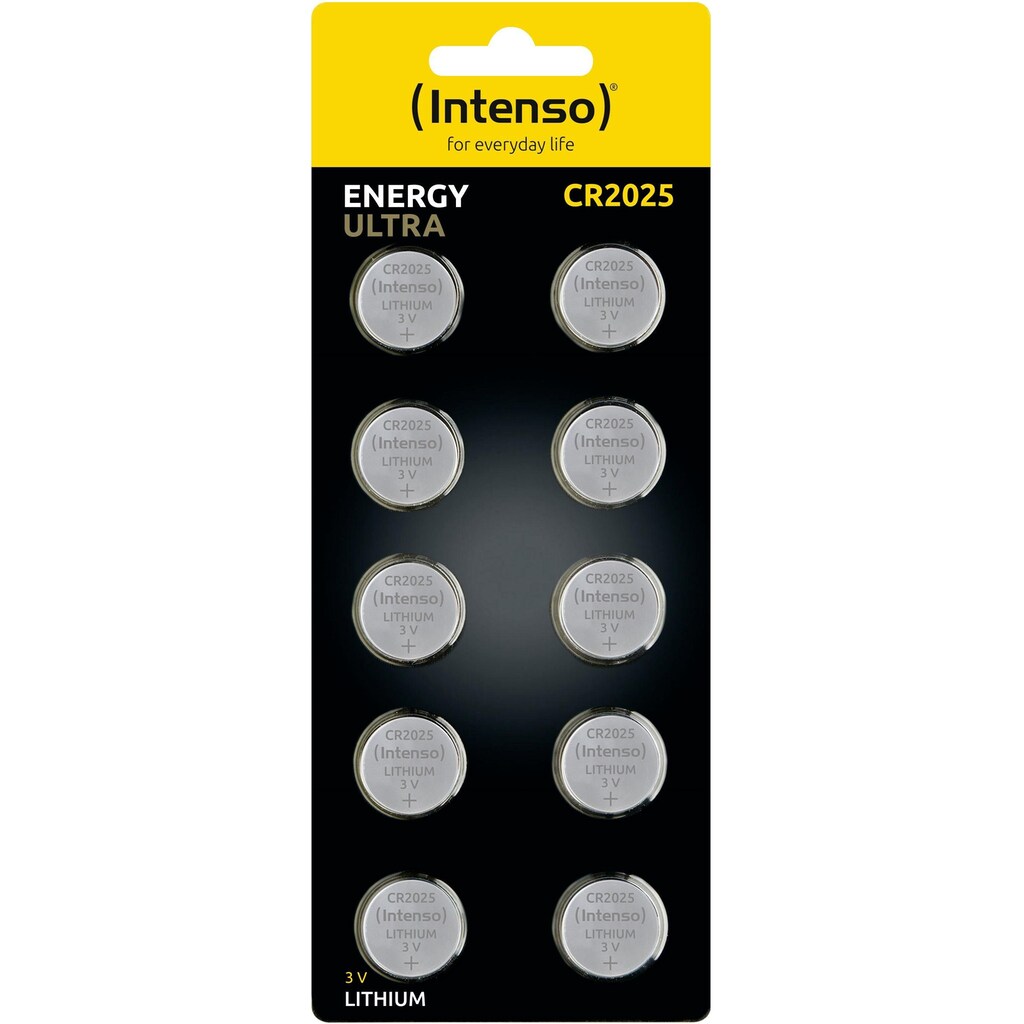 Intenso Knopfzelle »10er Pack Energy Ultra CR 2025«, (10 St.)