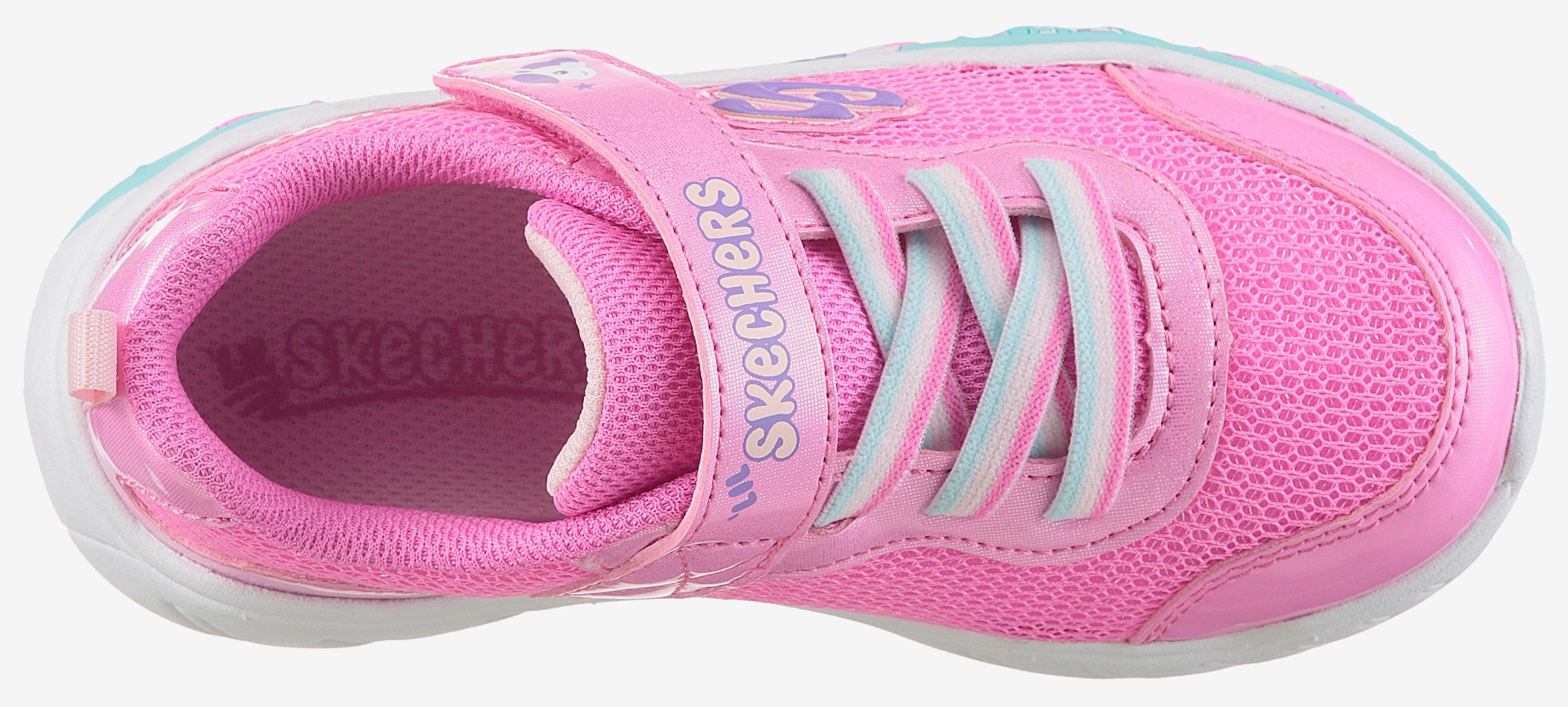 Skechers Lauflernschuh »PLAY SCENE-FUN SQUAD«, Sneaker mit bunten Motiven verziert, Größenschablone zum Download