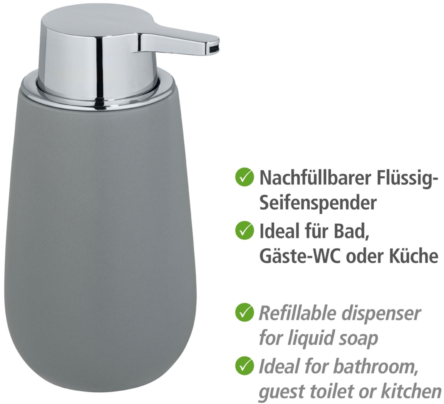 WENKO Badaccessoire-Set »Badi« Seifenspender und Zahnputzbecher aus hochwertiger Keramik