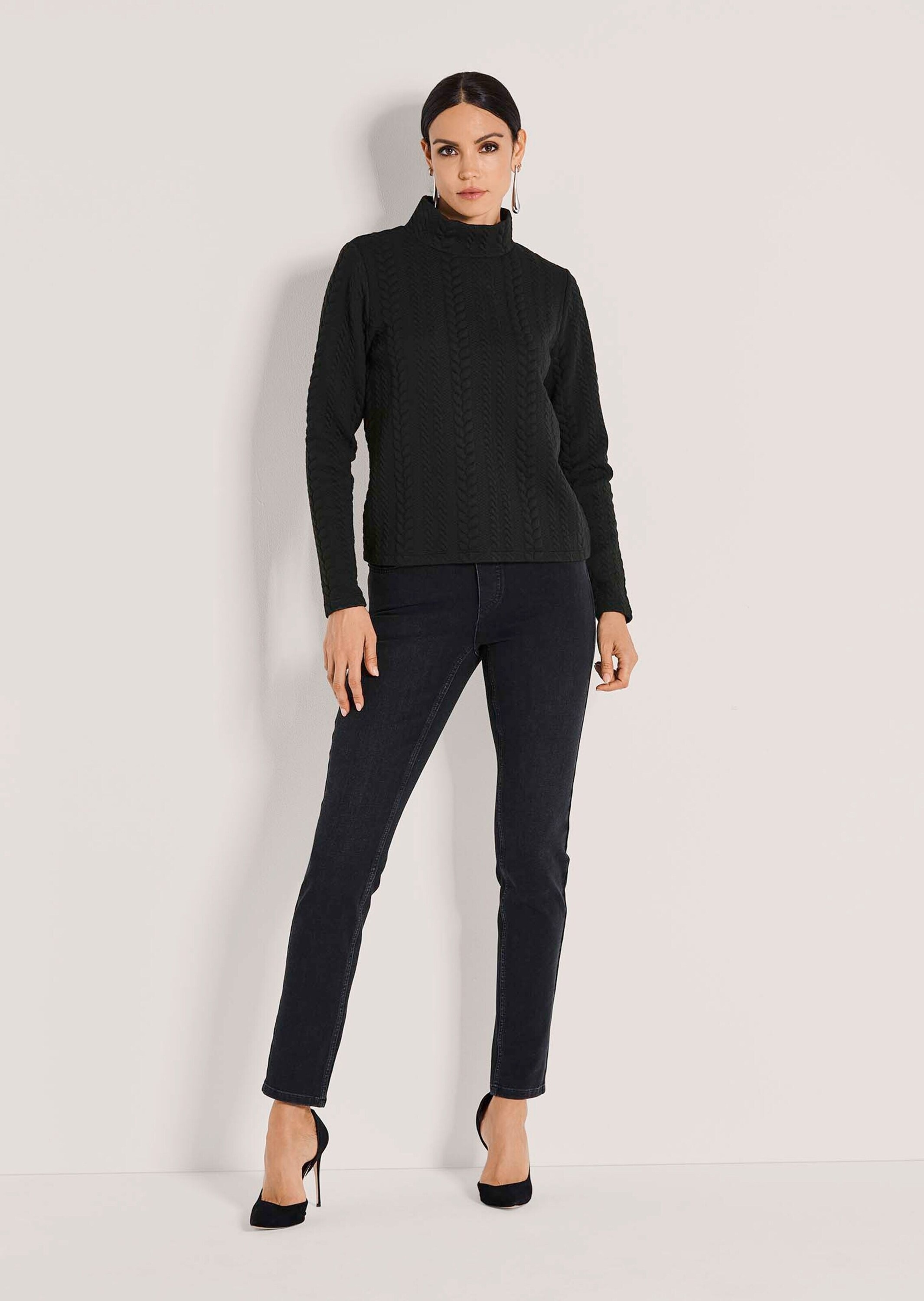 MADELEINE Langarmshirt »Sweatshirt Sweatshirt mit Zopfstruktur«