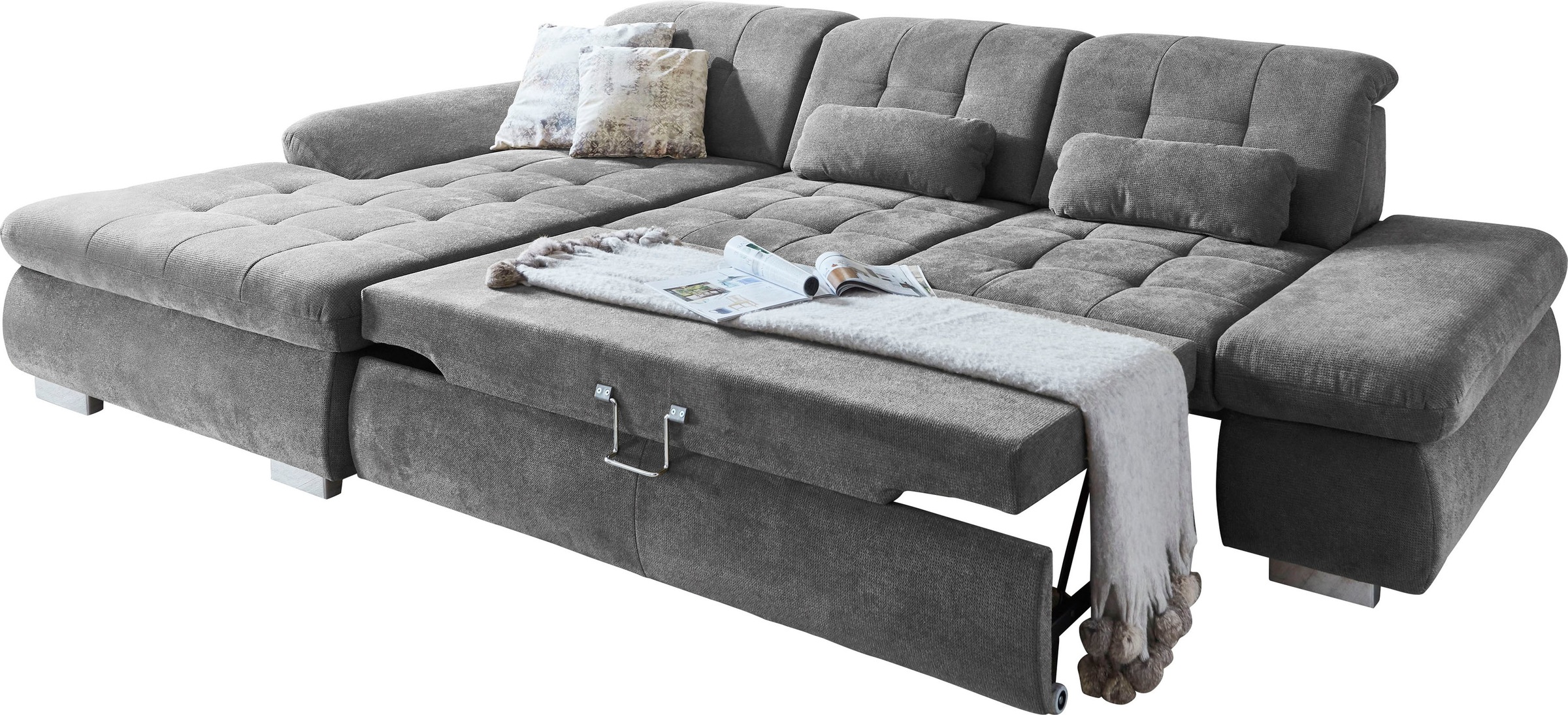 Die PlanBar Ecksofa »MP-IN17004 L-Form«, wahlweise mit Bettfunktion, Sitztiefen- und Kopfteilverstellung