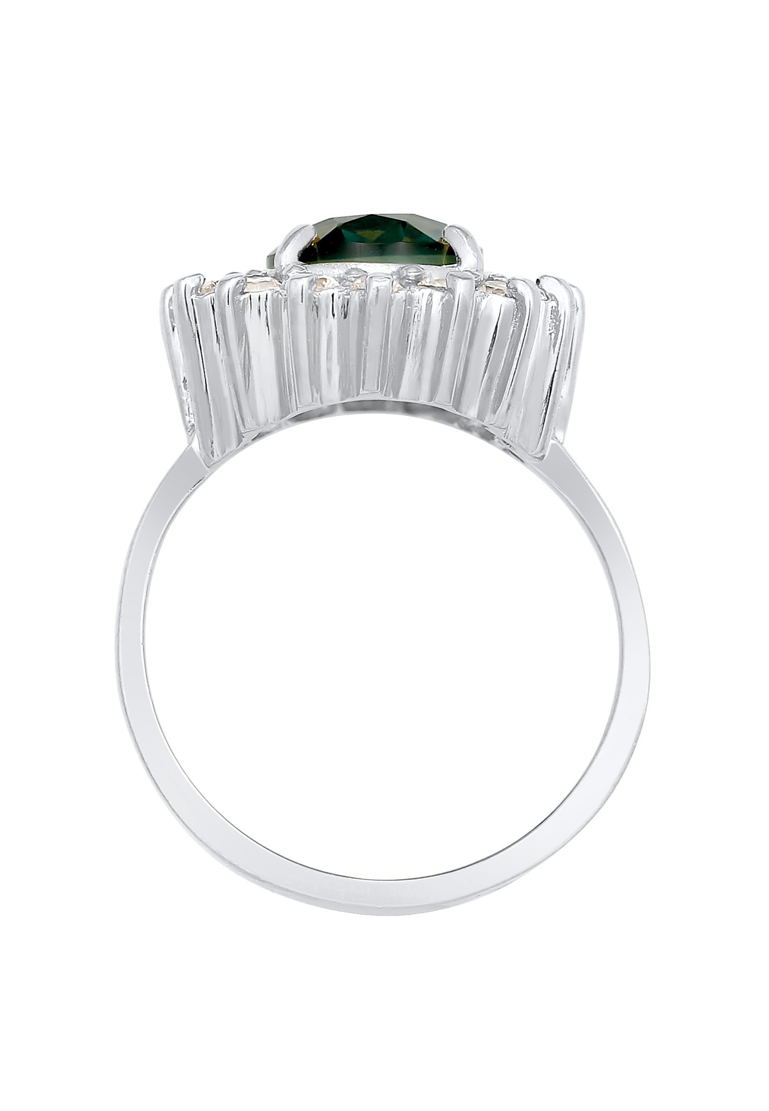 Elli Premium Silberring »Ring Cocktailring Quarz Grün Royal Zirkonia 925 Silber«