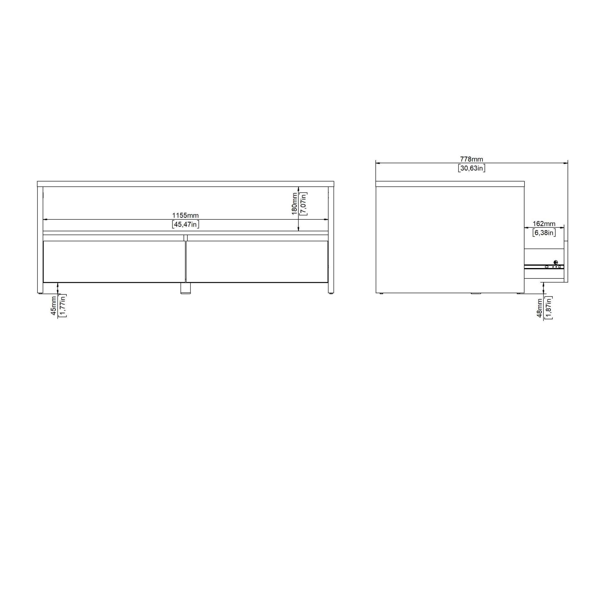 INOSIGN Couchtisch »Next Beistelltisch, Wohnzimmertisch, Abstelltisch,«, Ablagefläche, 2 Schubladen, Breite 120 cm, Höhe 45 cm