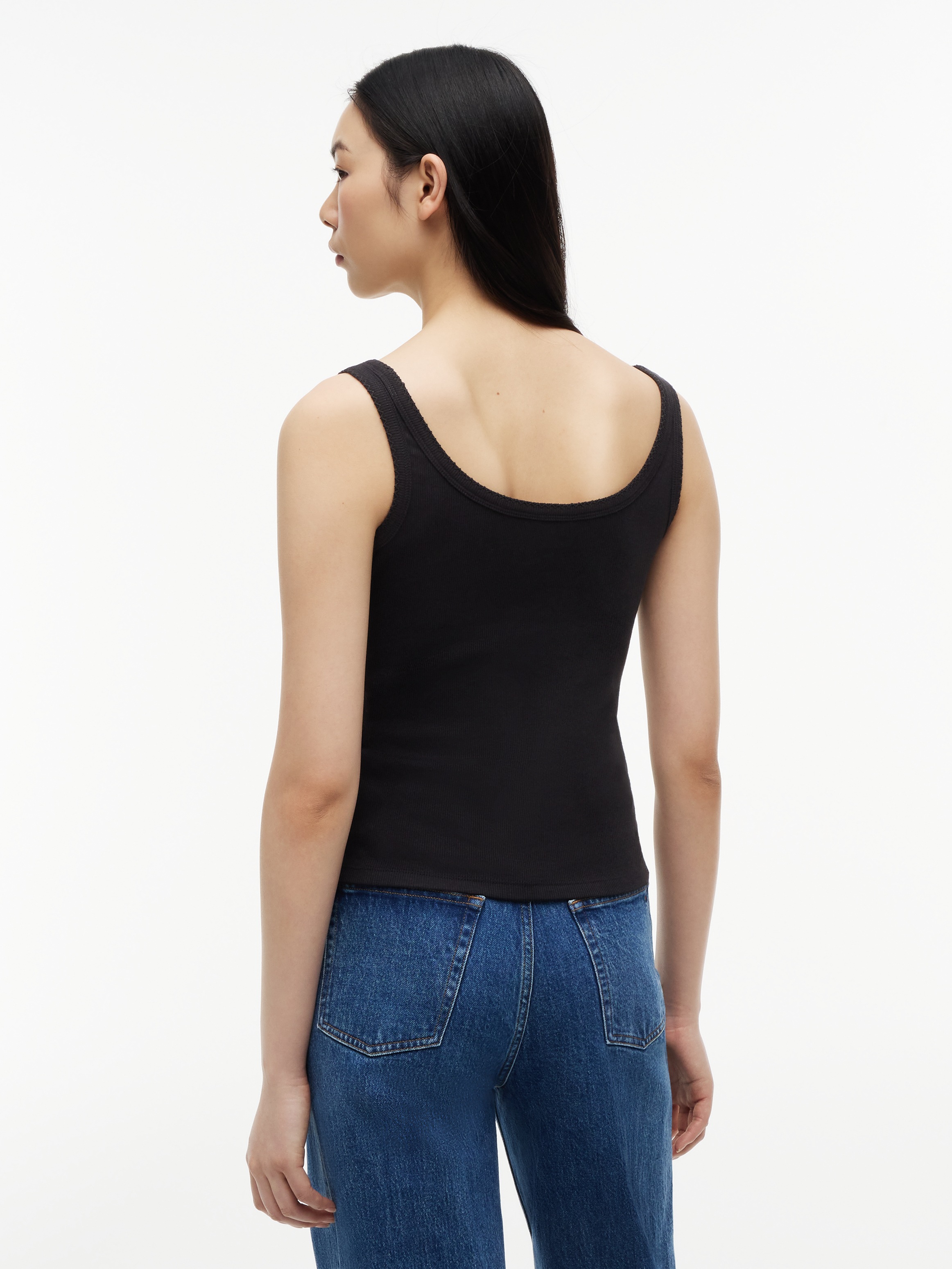 Tommy Jeans Trägertop »TJW SLIM SCRIPT RIB TANK« Baumwollmischung, slim fit, in gerippter Struktur, Logoschriftzug