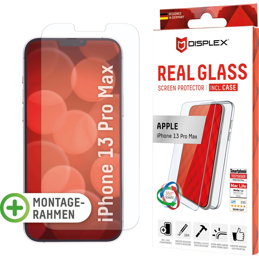 Displex Displayschutzfolie »DISPLEX Real Glass + Case für iPhone 13 Pro Max«
