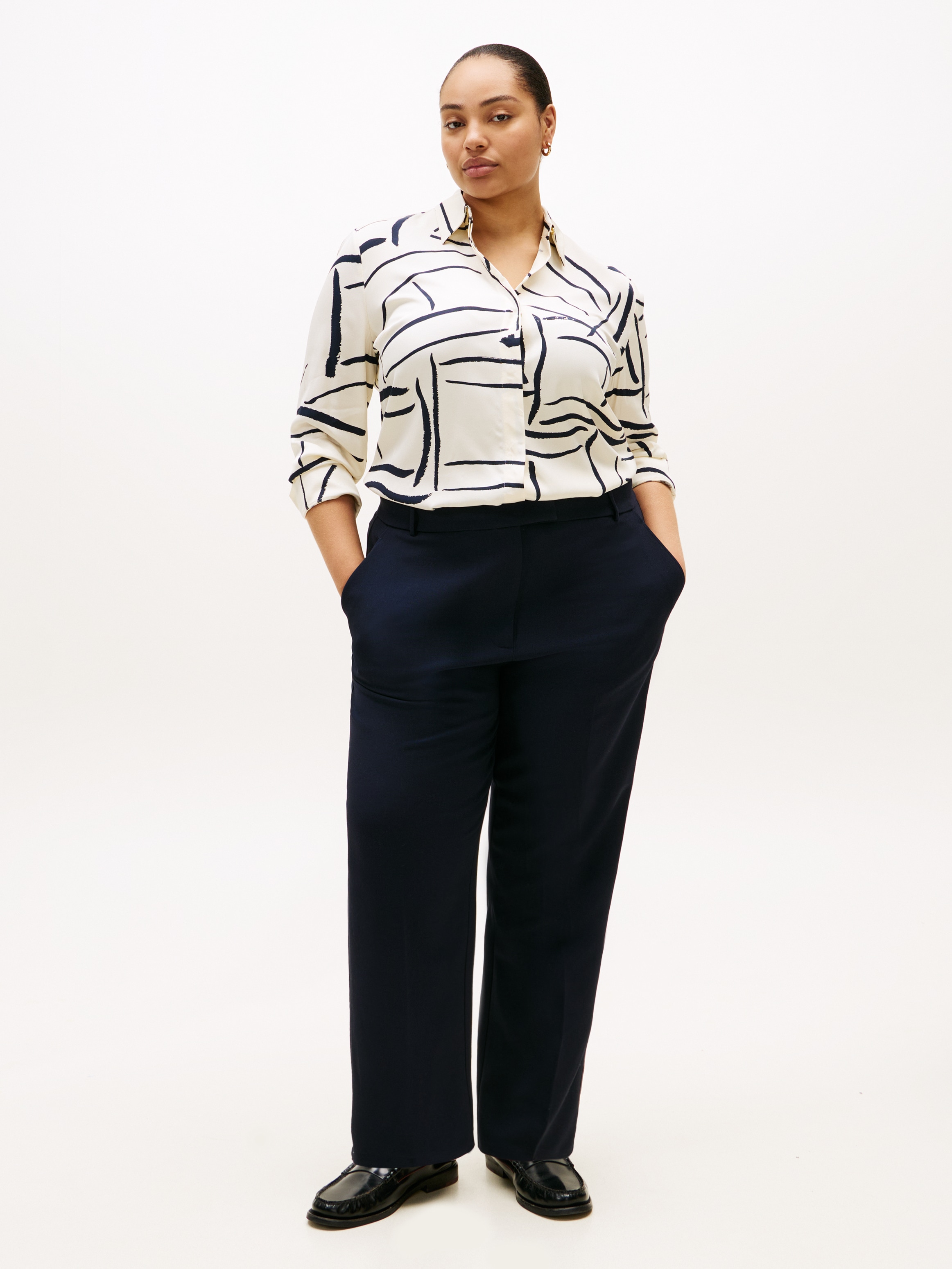 Tommy Hilfiger Curve Hemdbluse »CRV VIS TWILL BUTTON UP SHIRT« in großen Größen