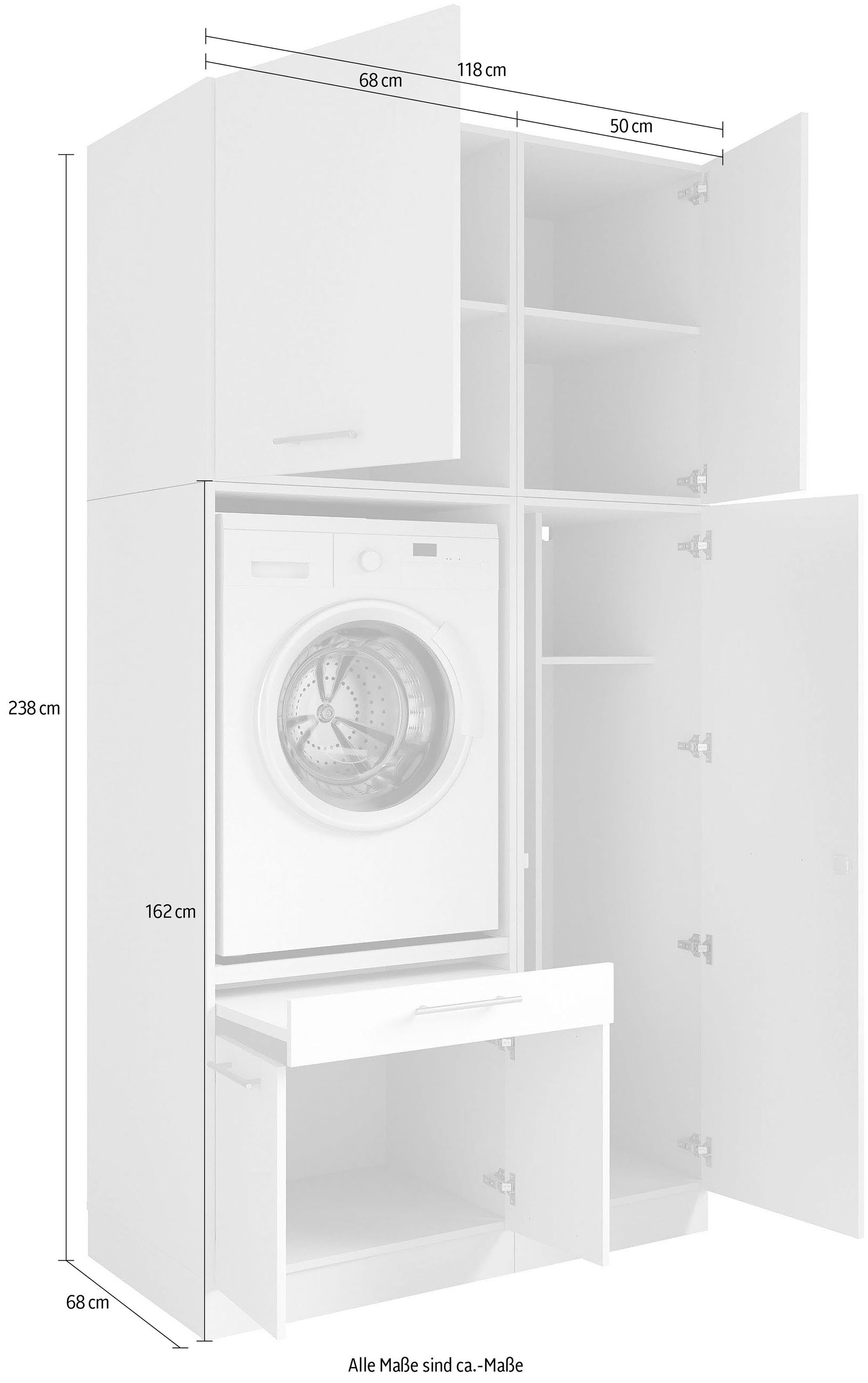 Laundreezy Mehrzweckschrank-Set »Laundreezy, 4-tlg. Mehrzweckschrank-Set B/H/T 118/238/68 cm« 4 Stk. tlg.