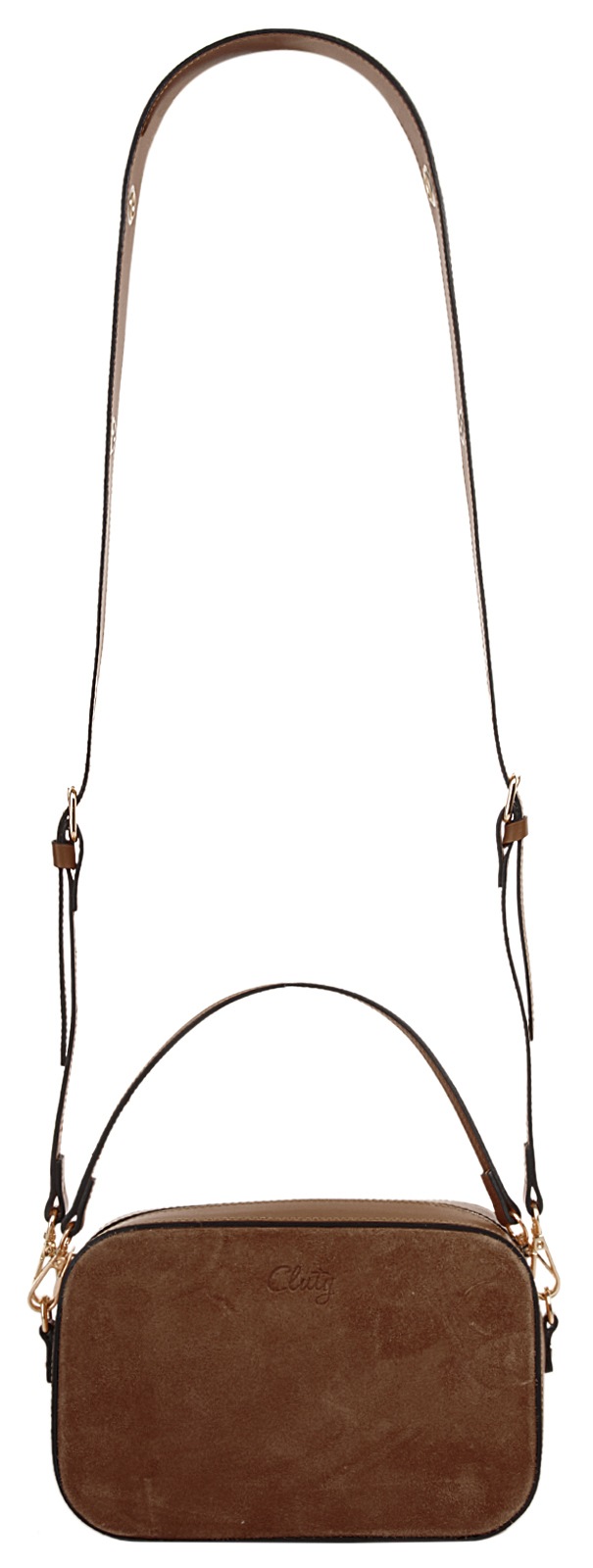 Cluty Umhängetasche, echt Leder, Made in Italy