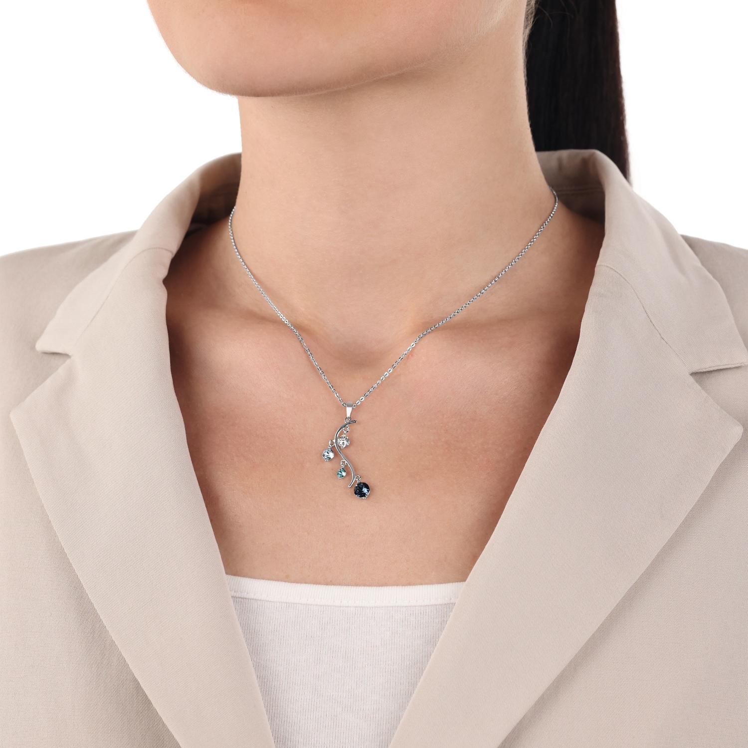 Amor Kette mit Anhänger mit Kristallglas