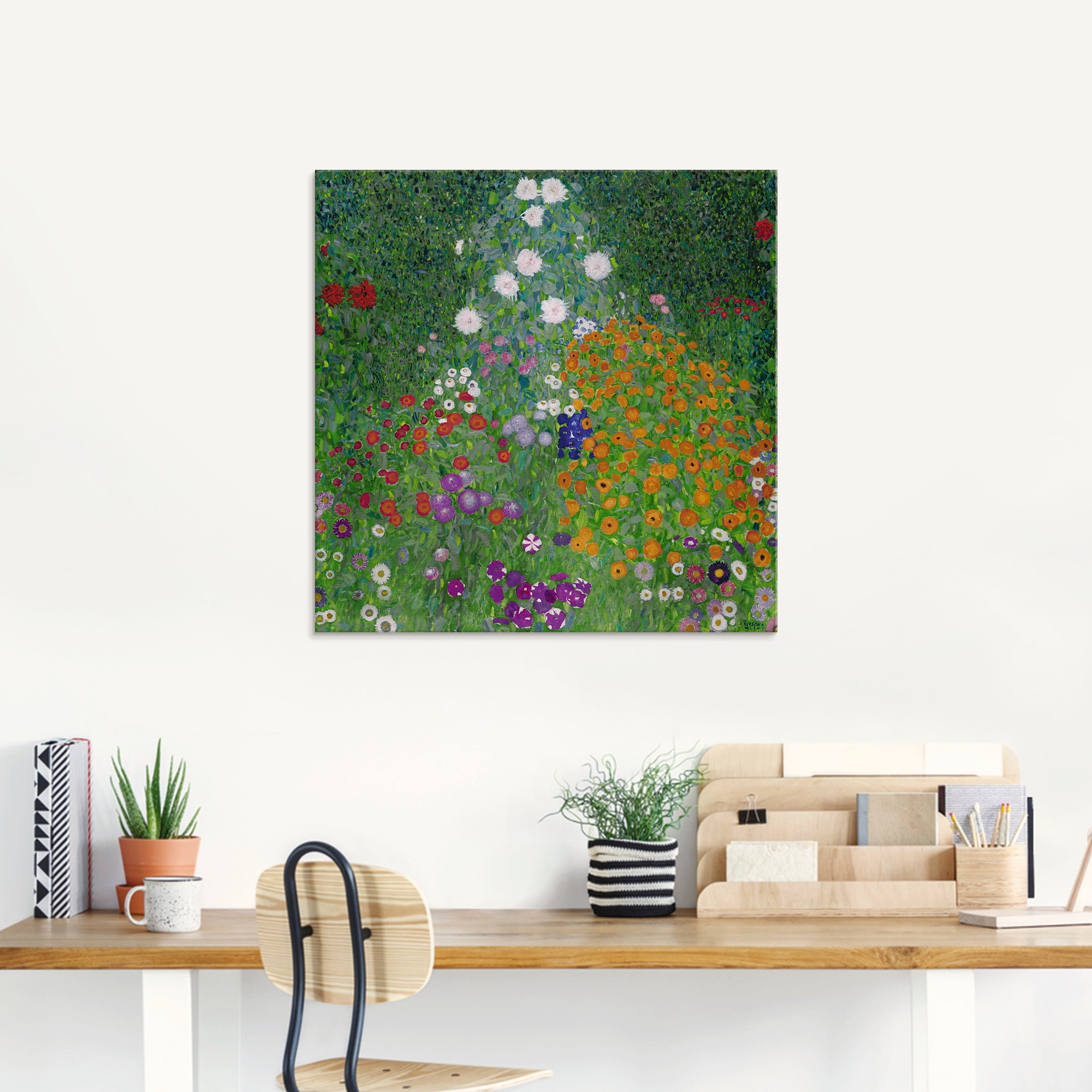 Artland Glasbild »Bauerngarten. 1905-07« Blumenwiese 1 Stk. tlg. in verschiedenen Größen