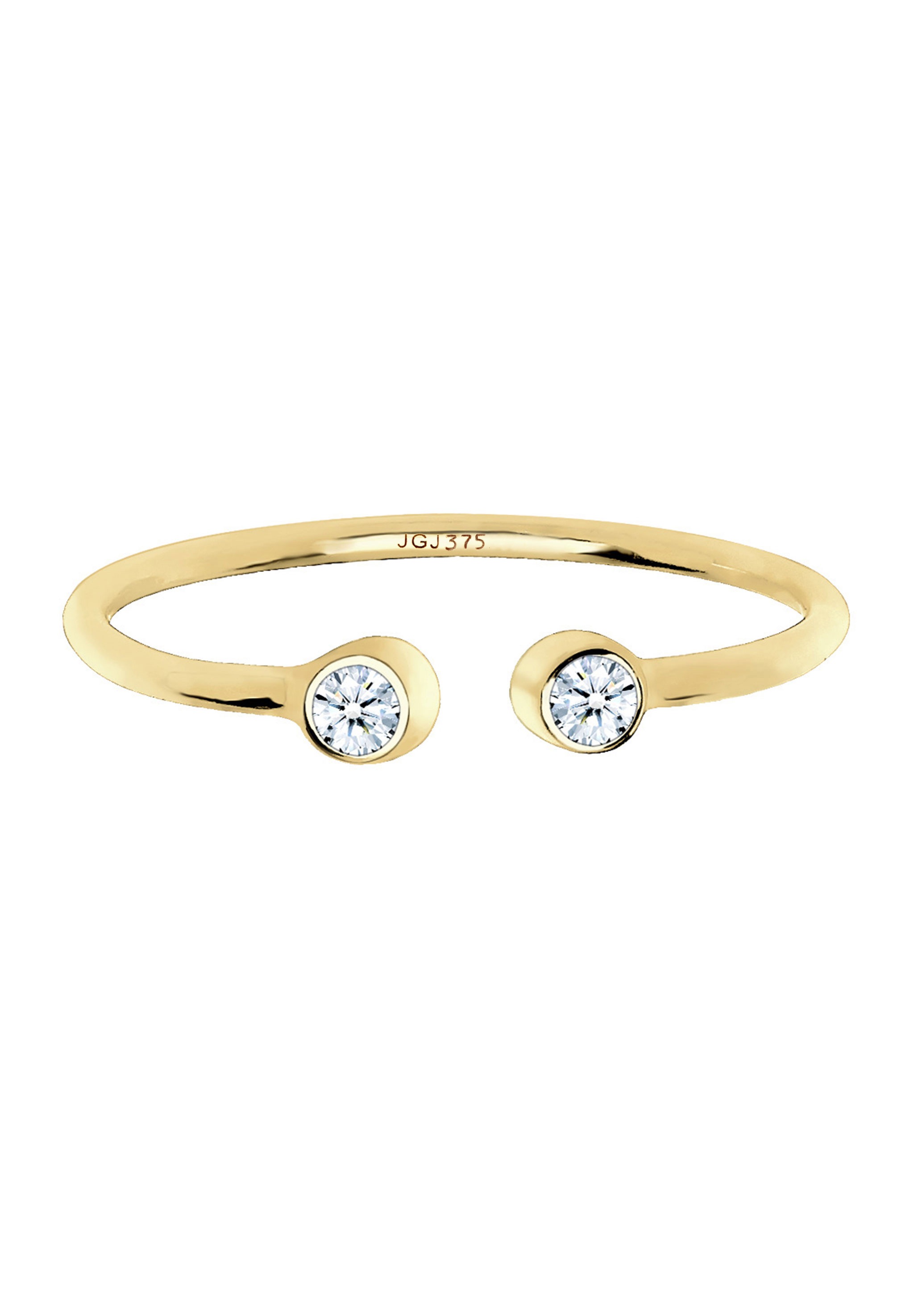 Elli DIAMONDS Diamantring »Ring Diamant Weiß Brillantschliff (0.06 ct) 375 Gelbgold offen«