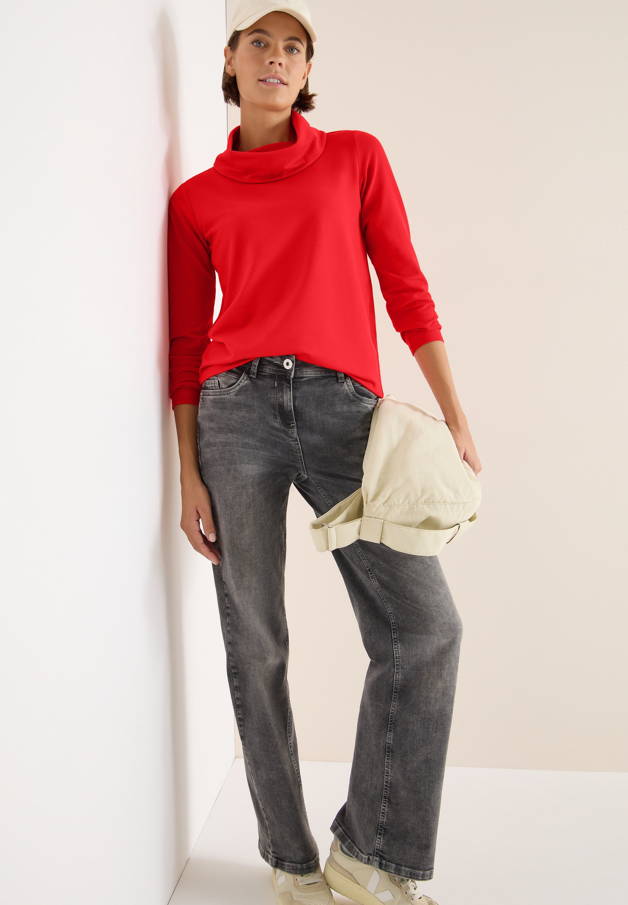 Cecil 3/4-Arm-Shirt mit großem Kragen