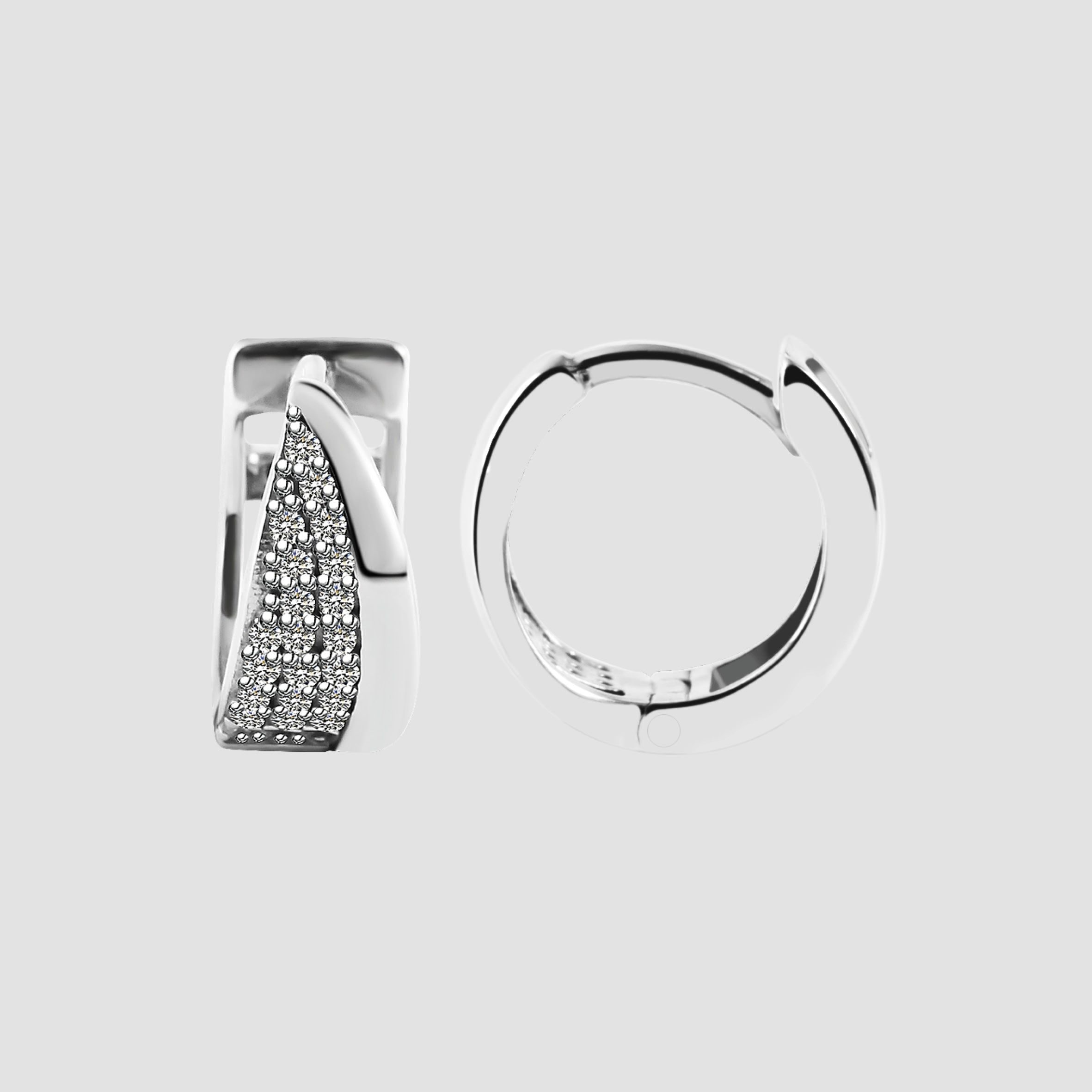 Adelia´s Paar Creolen »Damen Ohrringe ¿ Klappcreole aus 925 Silber mit Zirkonia«