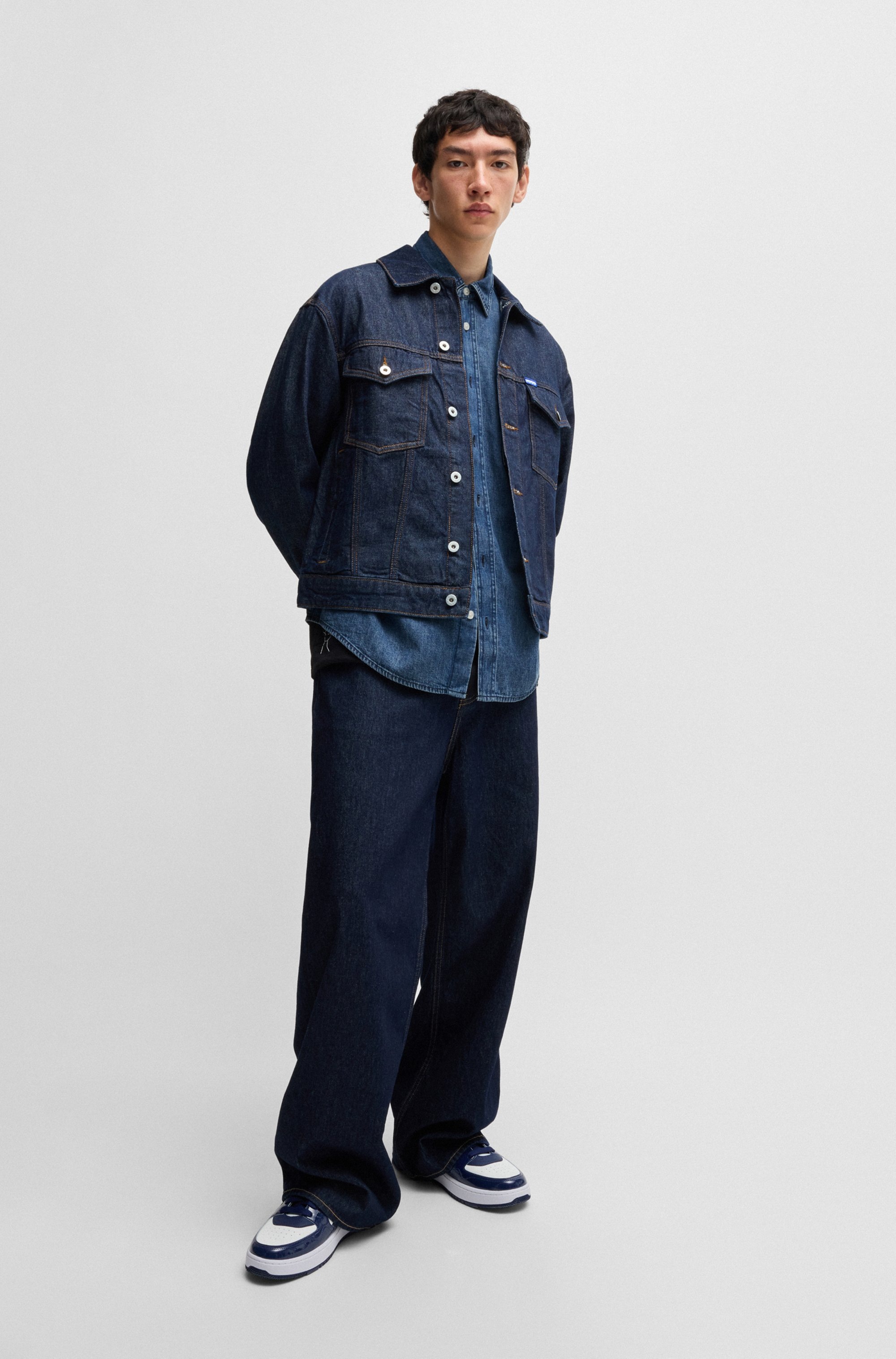 HUGO Blue Jeanshemd »Ebino«, in cooler Waschung