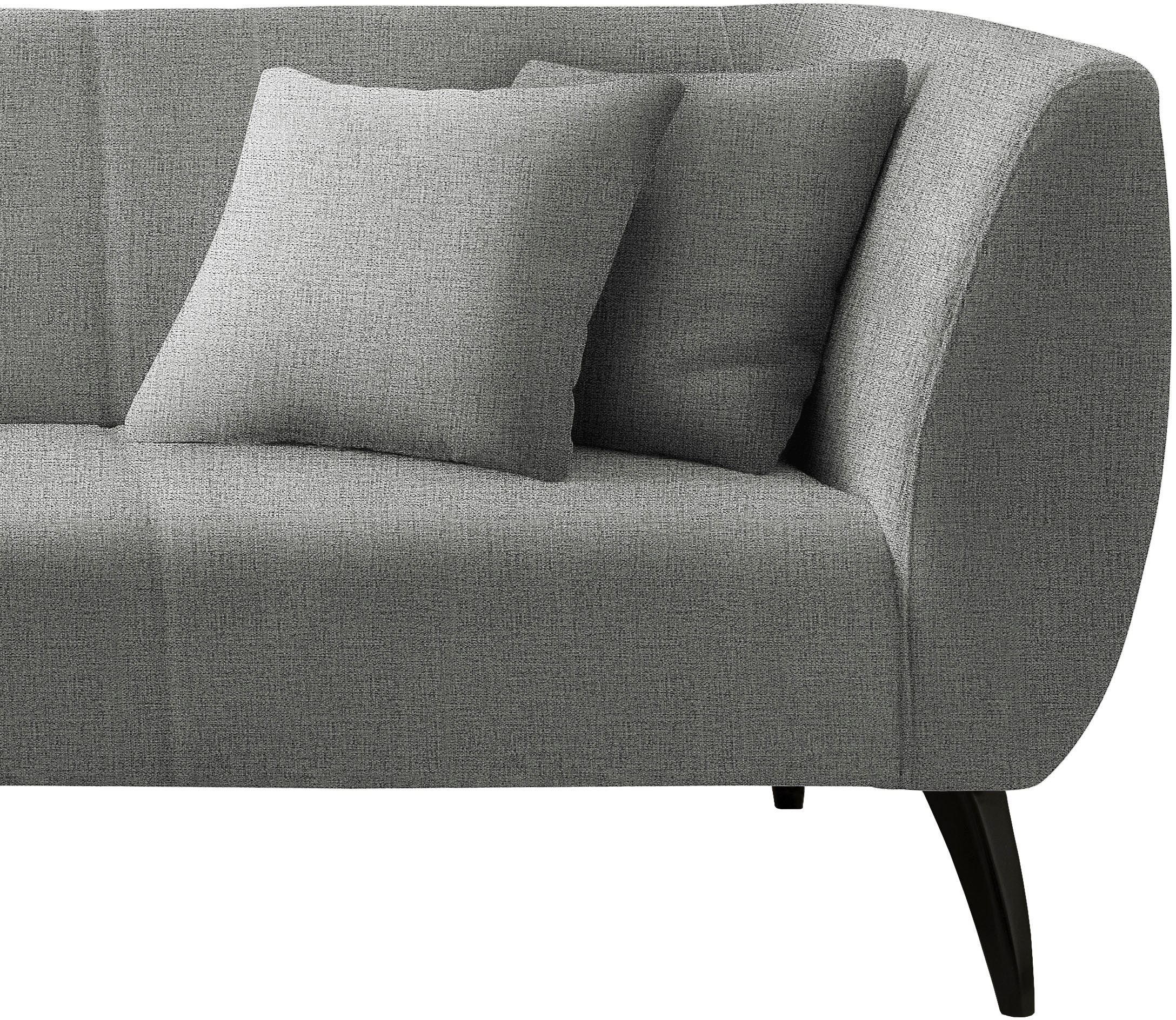 INOSIGN Ecksofa »Colori L-Form«, Holzfußfarbe wählbar, inkl. 4x Zierkissen