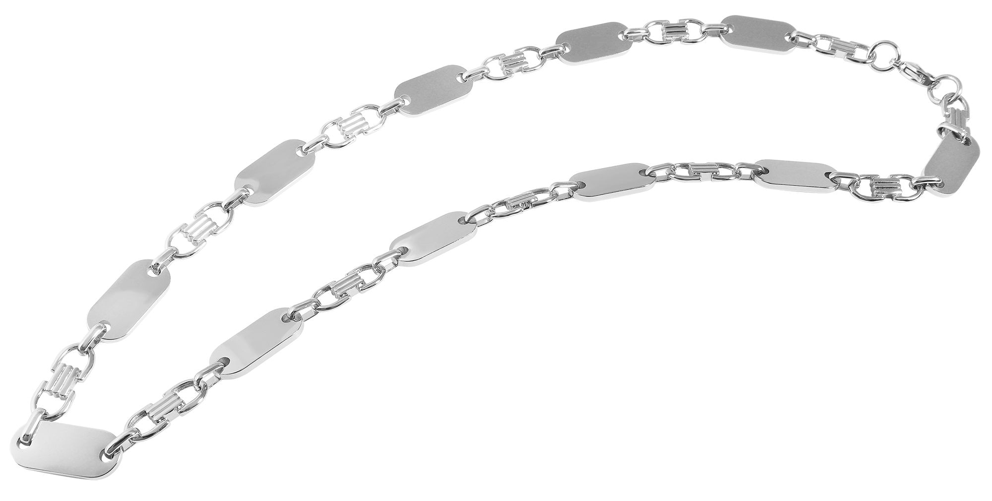 Adelia´s Gliederkette »Unisex Halskette ¿ Plattenkette aus Edelstahl 70 cm«