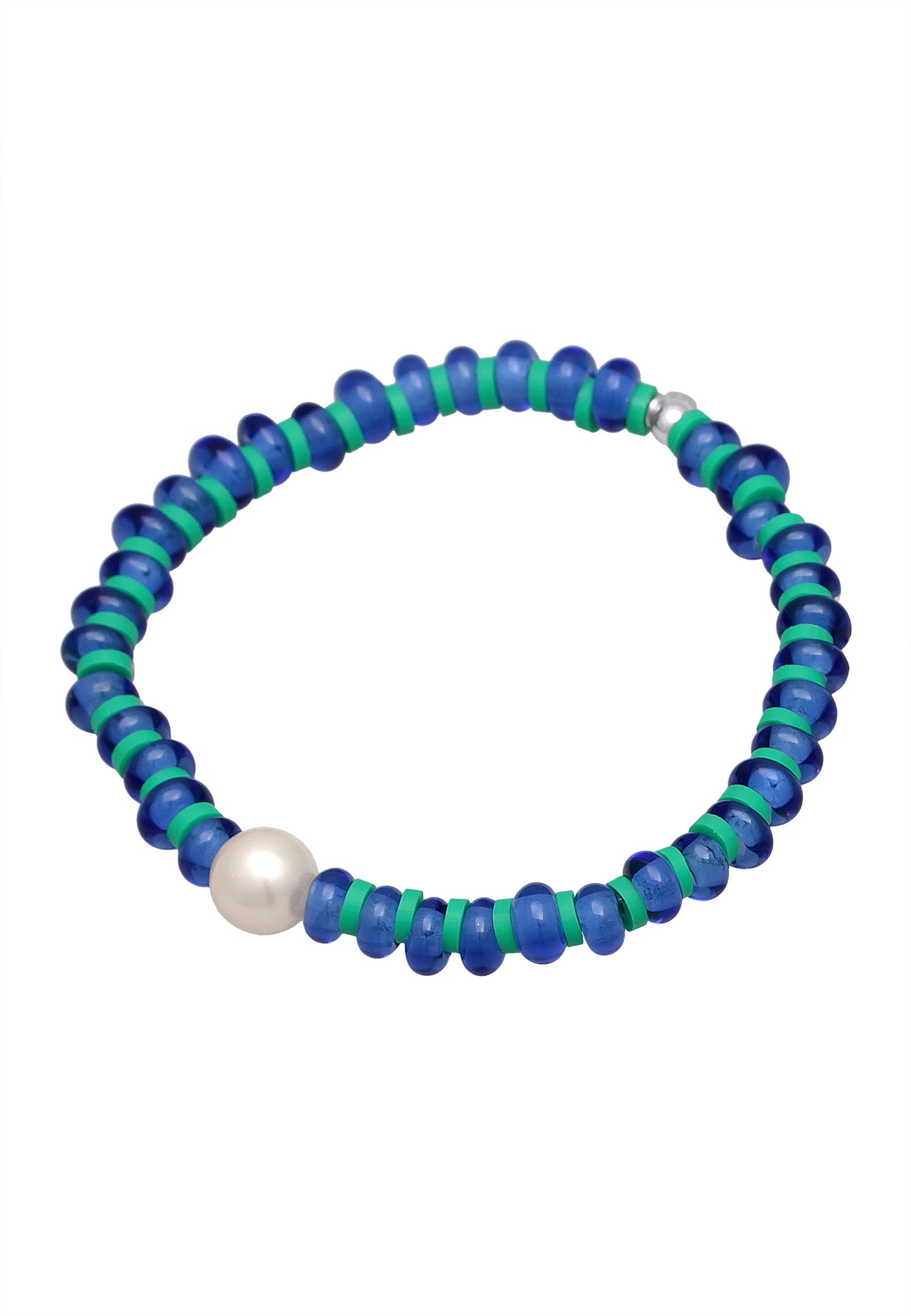 Elli Armkette »Armband Glas Perlen Heishi Disc Muschelkernperle 925 Silber«