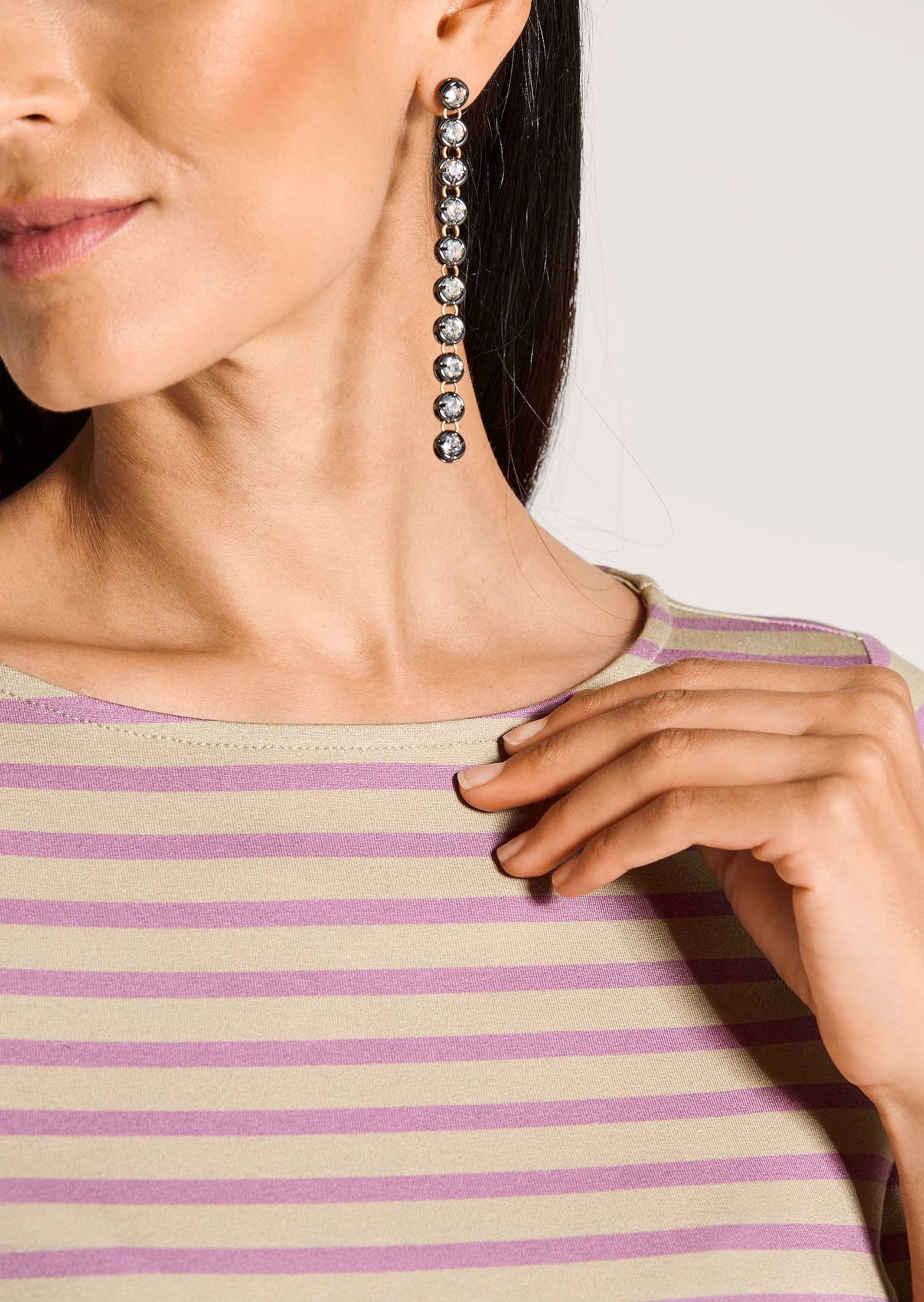 MADELEINE 3/4-Arm-Shirt »Shirt Ringelshirt mit U-Boot-Ausschnitt, Halbarm« Ringelshirt mit 3/4-Arm