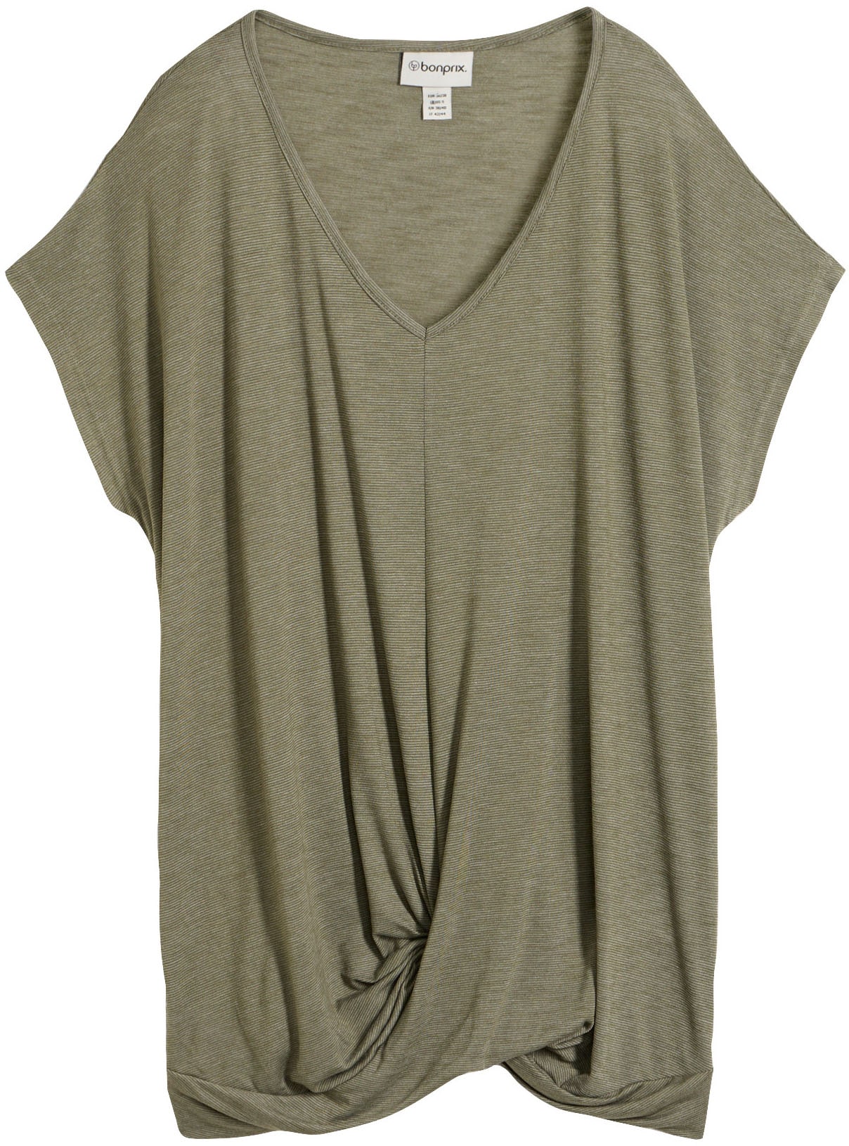 bonprix T-Shirt »Shirt aus Viskose-Mix« bequeme Passform, mit Fledermausärmeln, mit V-Ausschnitt
