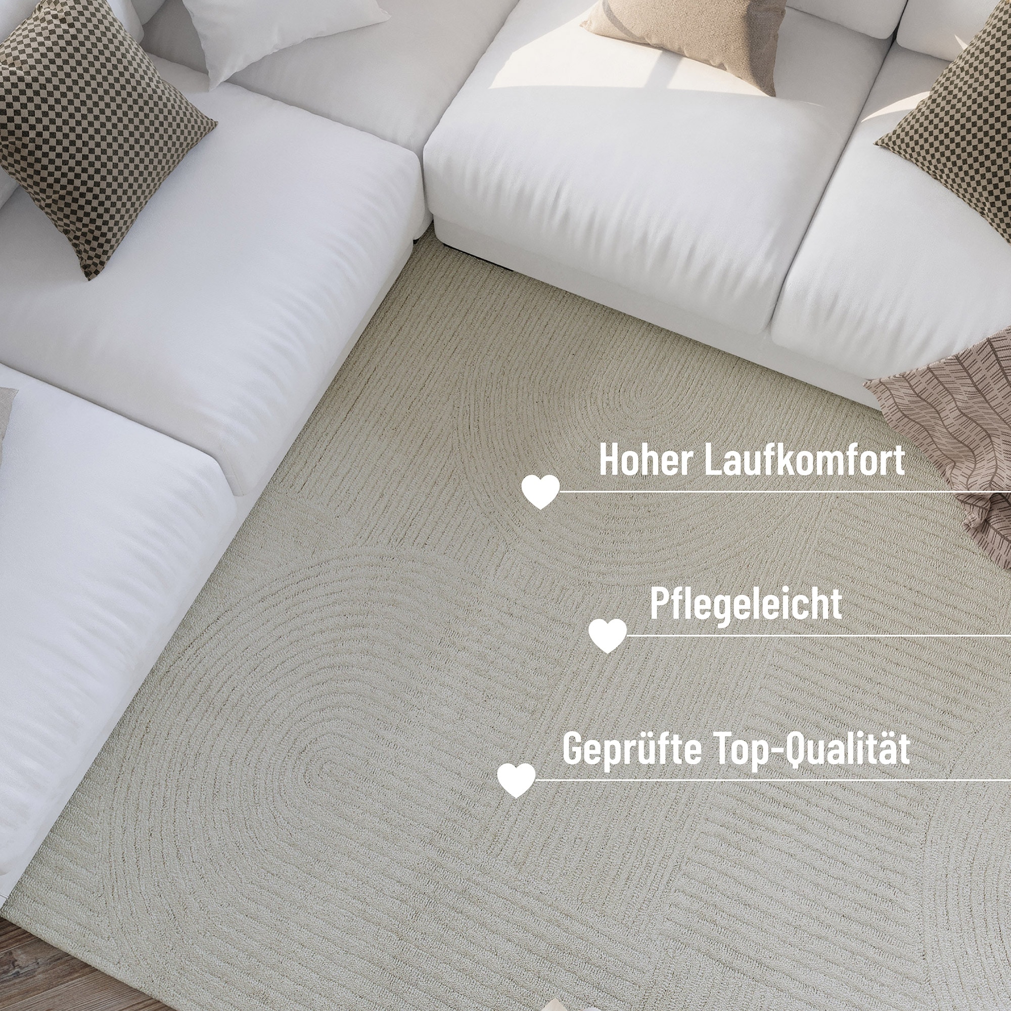 Wecon home Wollteppich »Hamptons THIRTYSIX«, rechteckig, 15 mm Höhe, Läufer, Schurwolle, Kurzflor, Wohnzimmer, Schlafzimmer, elegant, Retro