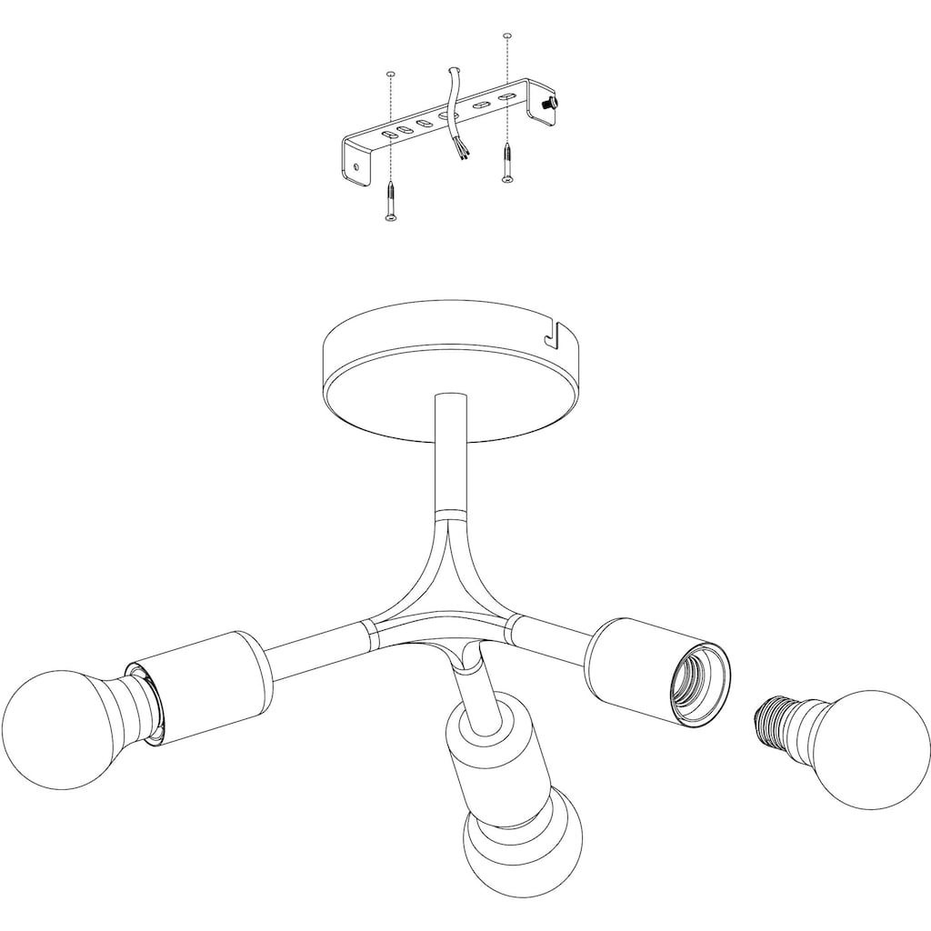 EGLO Deckenleuchte »BOCADELLA 1«, 3 flammig-flammig, Deckenlampe