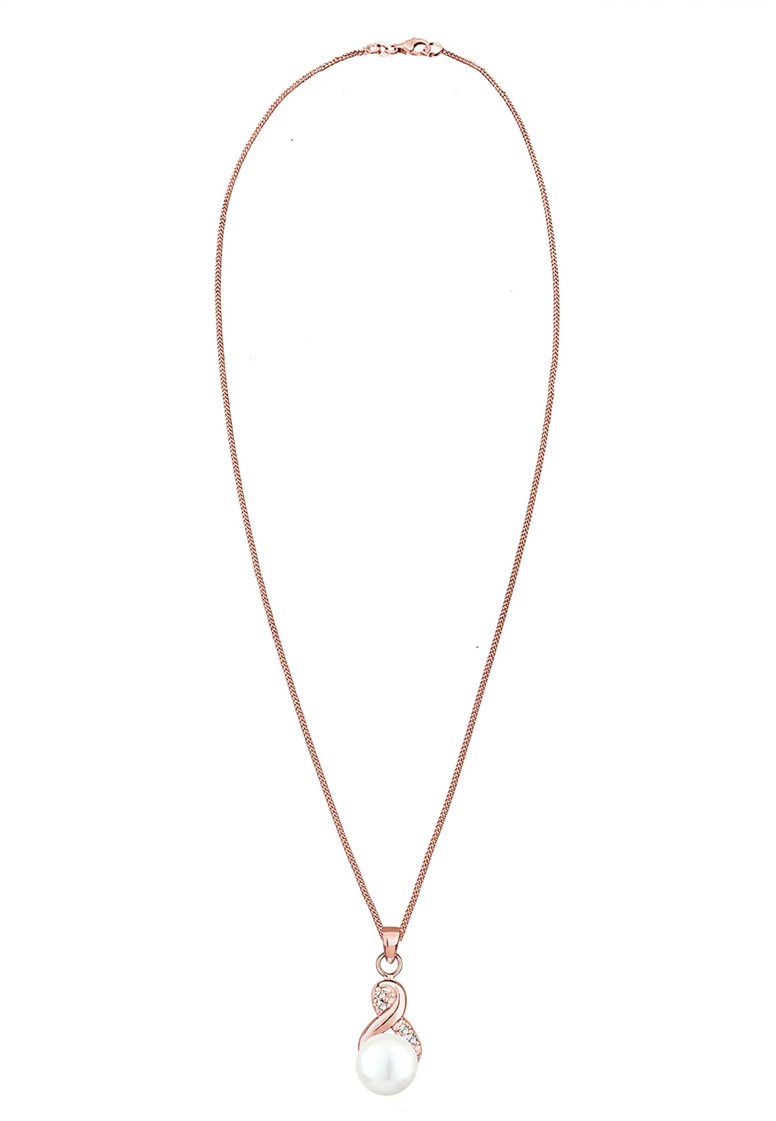 Elli Silberkette »Halskette Infinity Kristalle Süßwasserzuchtperle 925 Sterling Silber«