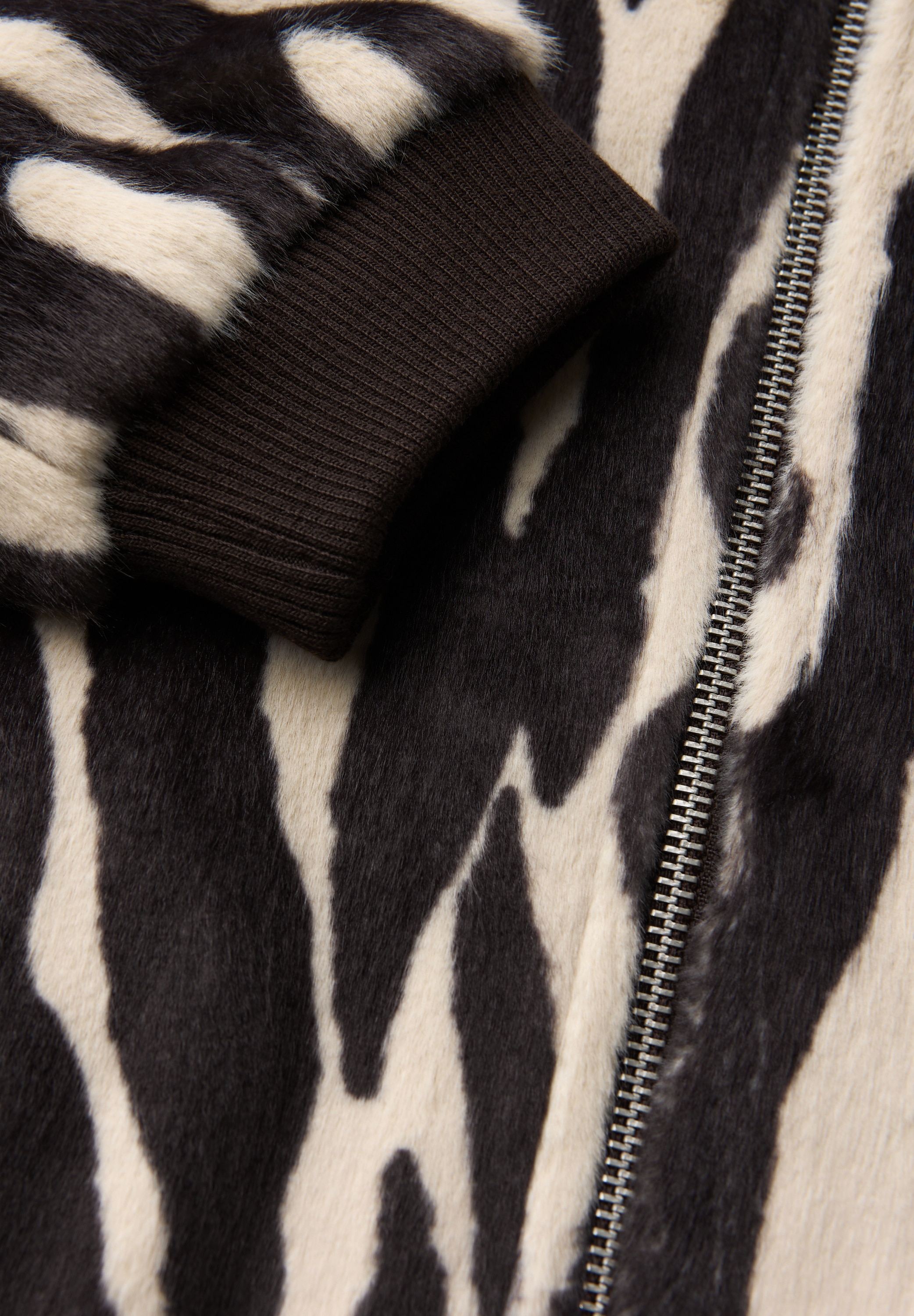STREET ONE Blouson, ohne Kapuze, Fake Fur Zebra Blouson im Animal-Look