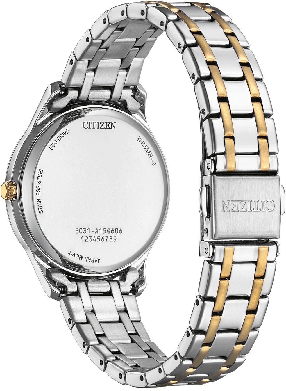 Citizen Solaruhr Armbanduhr, Damenuhr, Edelstahlarmband, Batterie-Entladungsanzeige