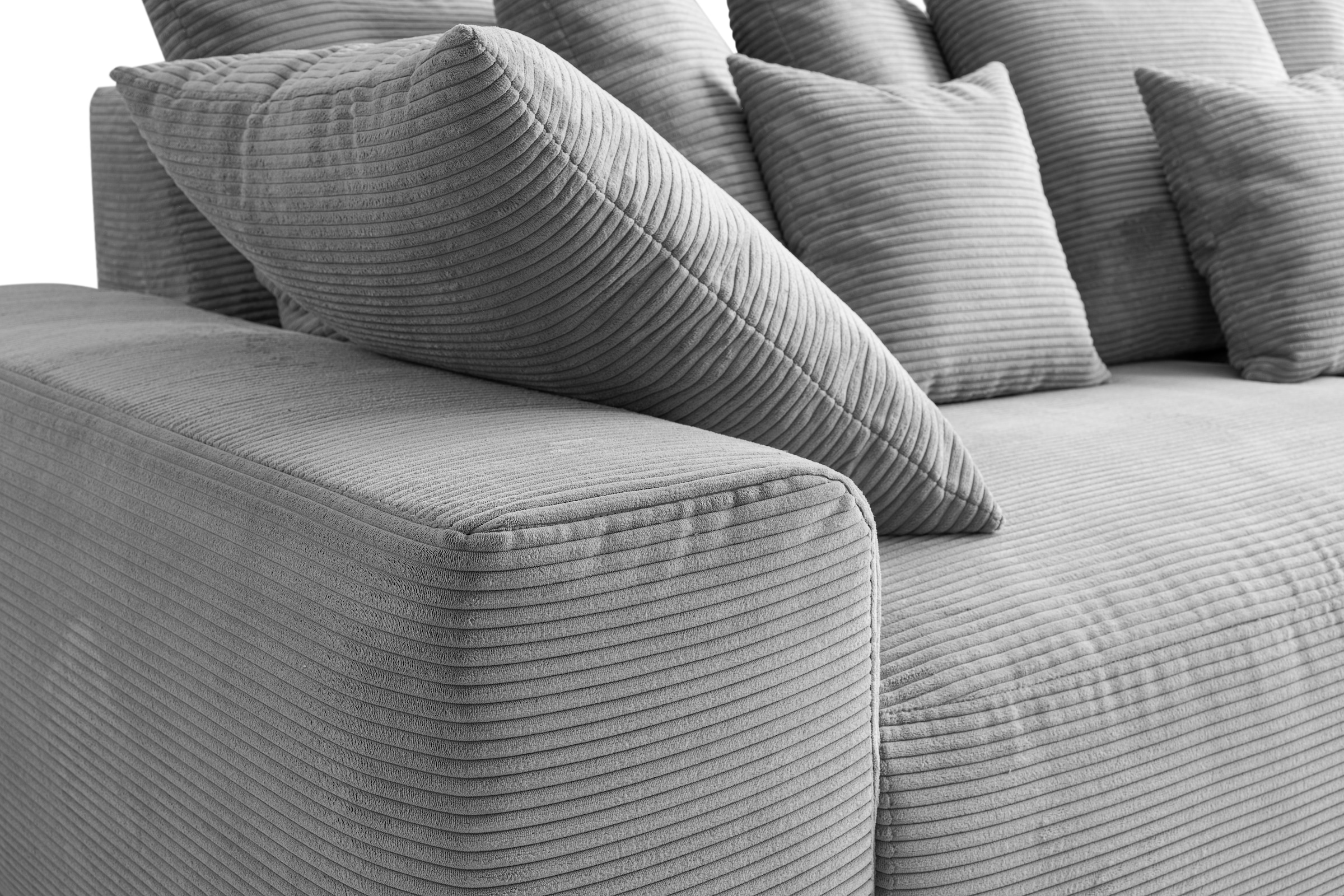 WERK2 Big-Sofa »Maxi B, Breite 290 cm«, Maximaler Kuschelkomfort: XXL-Sofa mit 78 cm Sitztiefe & 12 Kissen