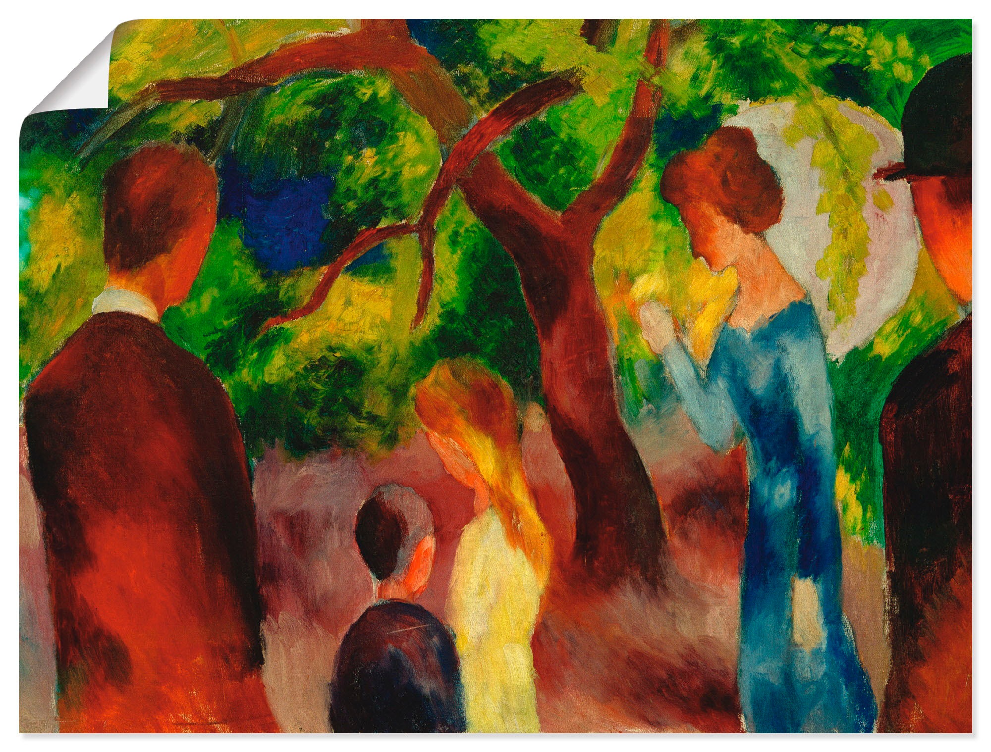 Artland Wandbild »Große Promenade: Leute im Garten«, Gruppen & Familien, (1 St.), in vielen Größen & Produktarten -Leinwandbild, Poster, Wandaufkleber / Wandtattoo auch für Badezimmer geeignet