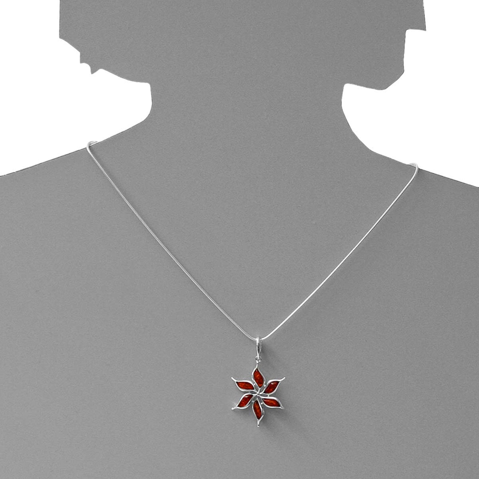 OSTSEE-SCHMUCK Kettenanhänger »- Blüte - Silber 925/000 - Bernstein«