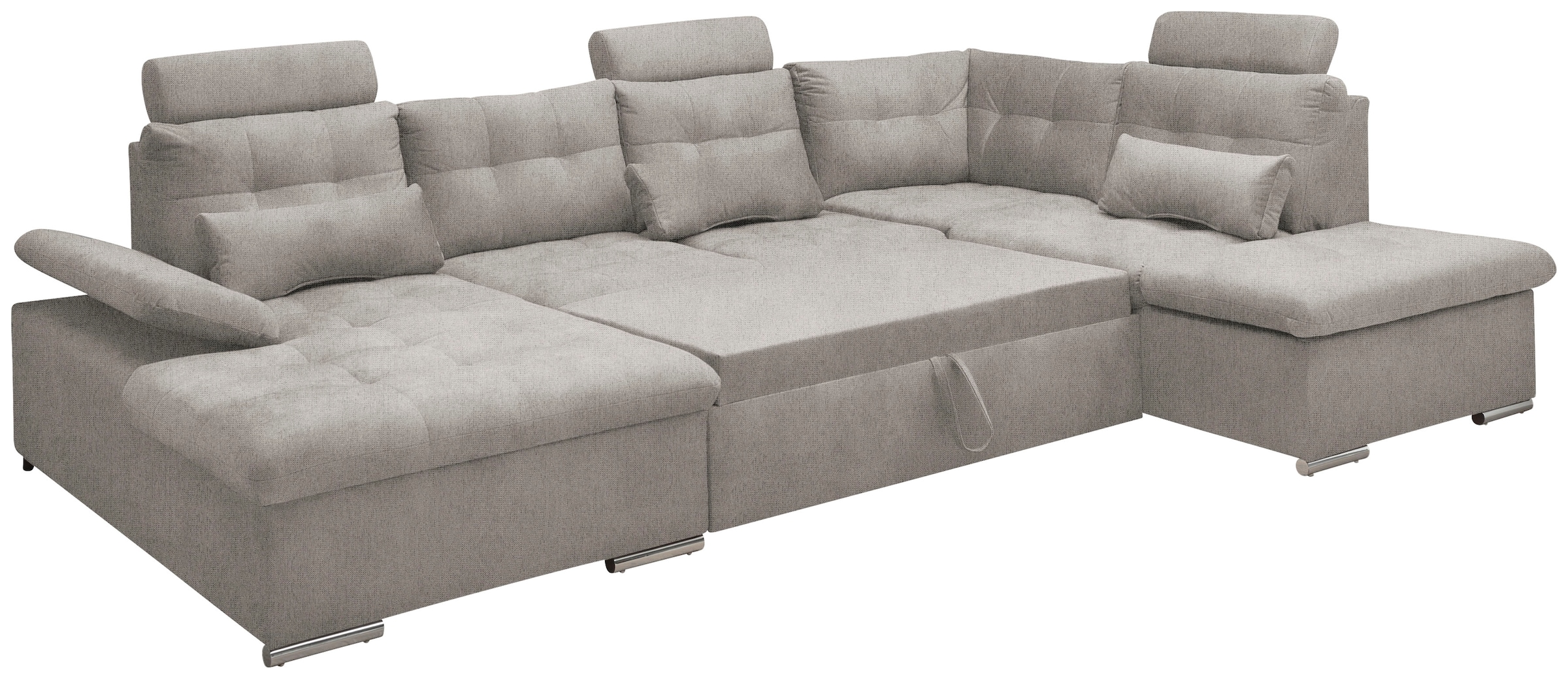 ED EXCITING DESIGN Wohnlandschaft Jakarta, mit Bettfunktion, Bettkasten, Kopfstützen, Nierenkissen