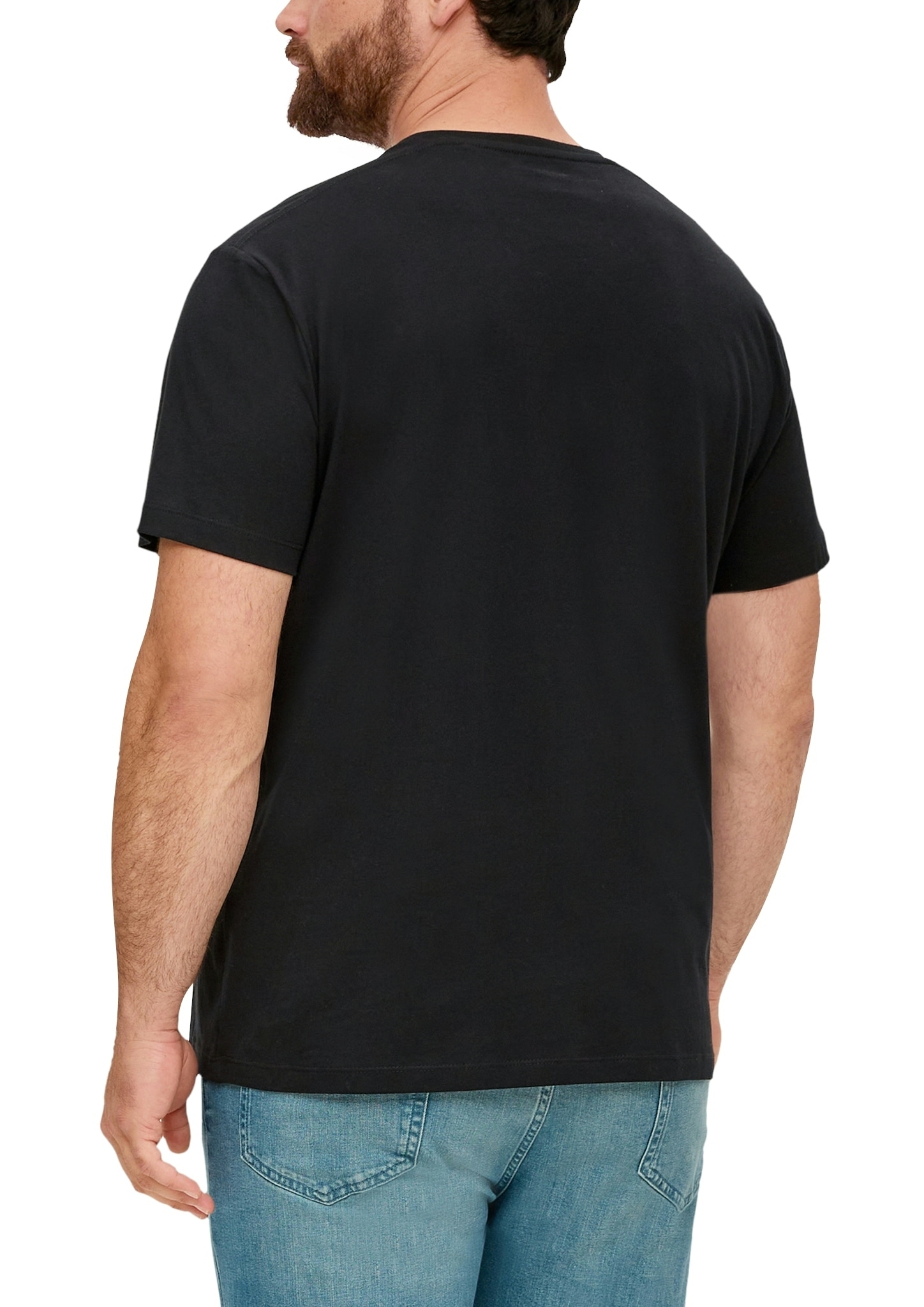 s.Oliver Men Big Sizes Kurzarmshirt mit Logo-Print/Große Größen