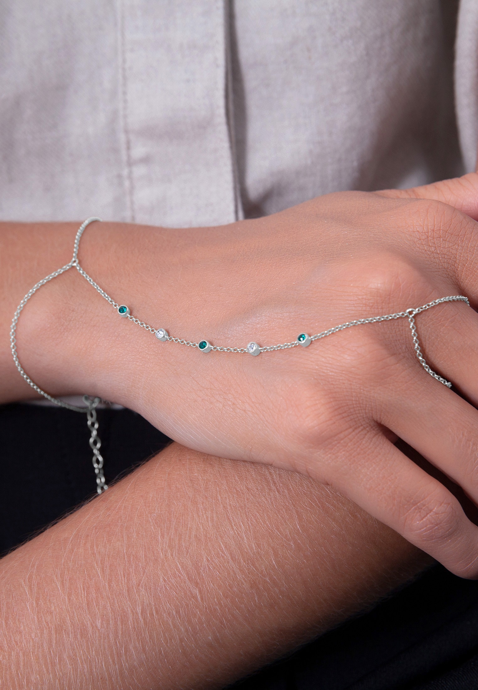 Elli Schmuckset »Armband Hand Chain Handkette Armband 925 Silber« ()